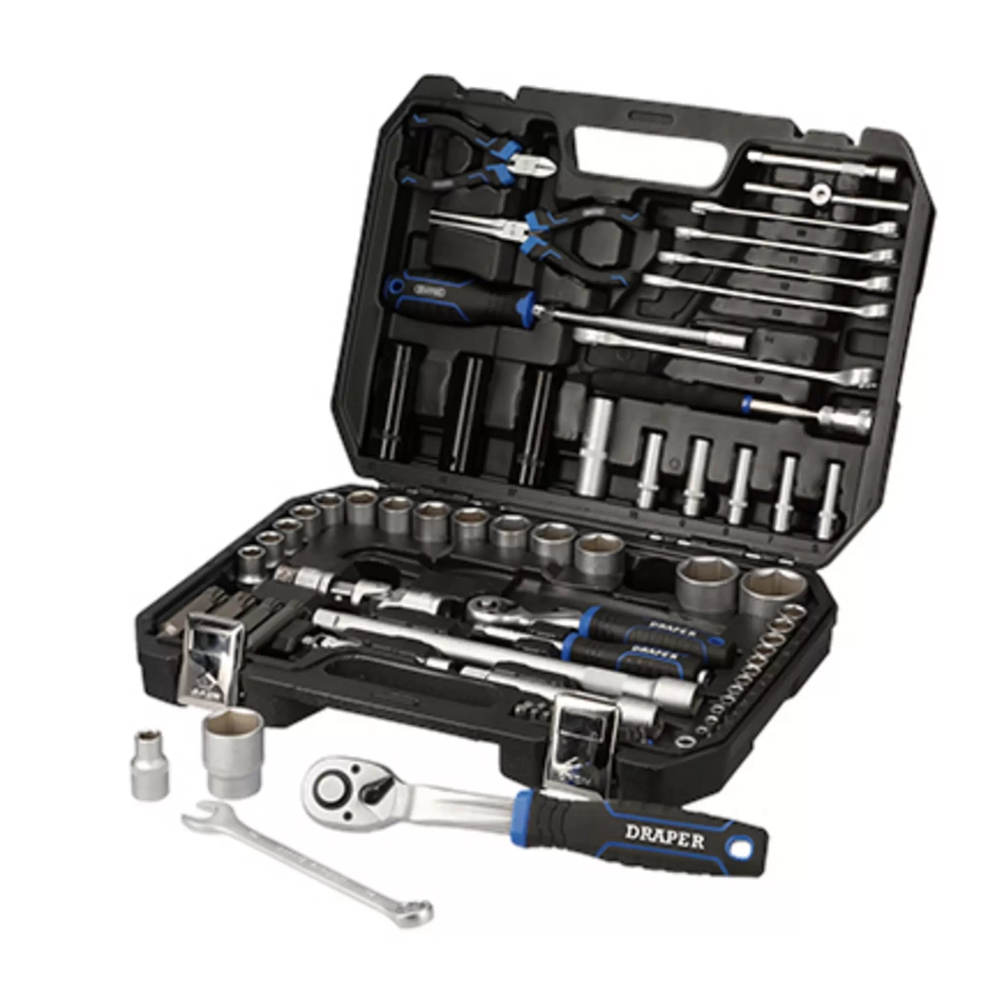 Draper Tools - 21444 - Draper HI-TORQ® Metric Socket Set, 1/4" & 1/2" Sq. Dr. (83 Piece)