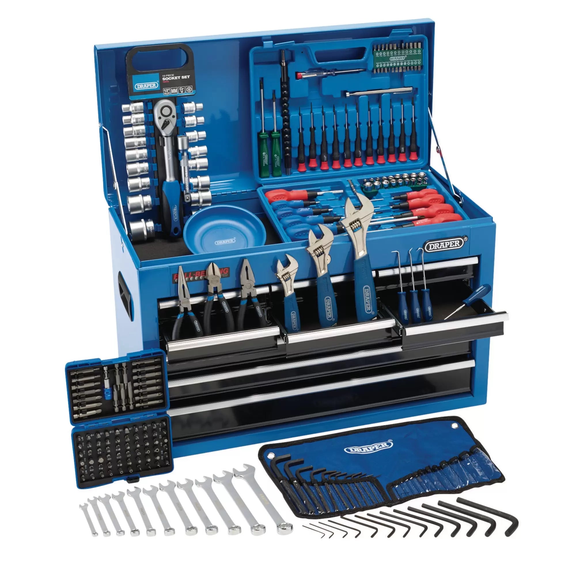 Draper Tools - 21548 - Top Chest Tool Kit, 9 Drawer (216 Piece)