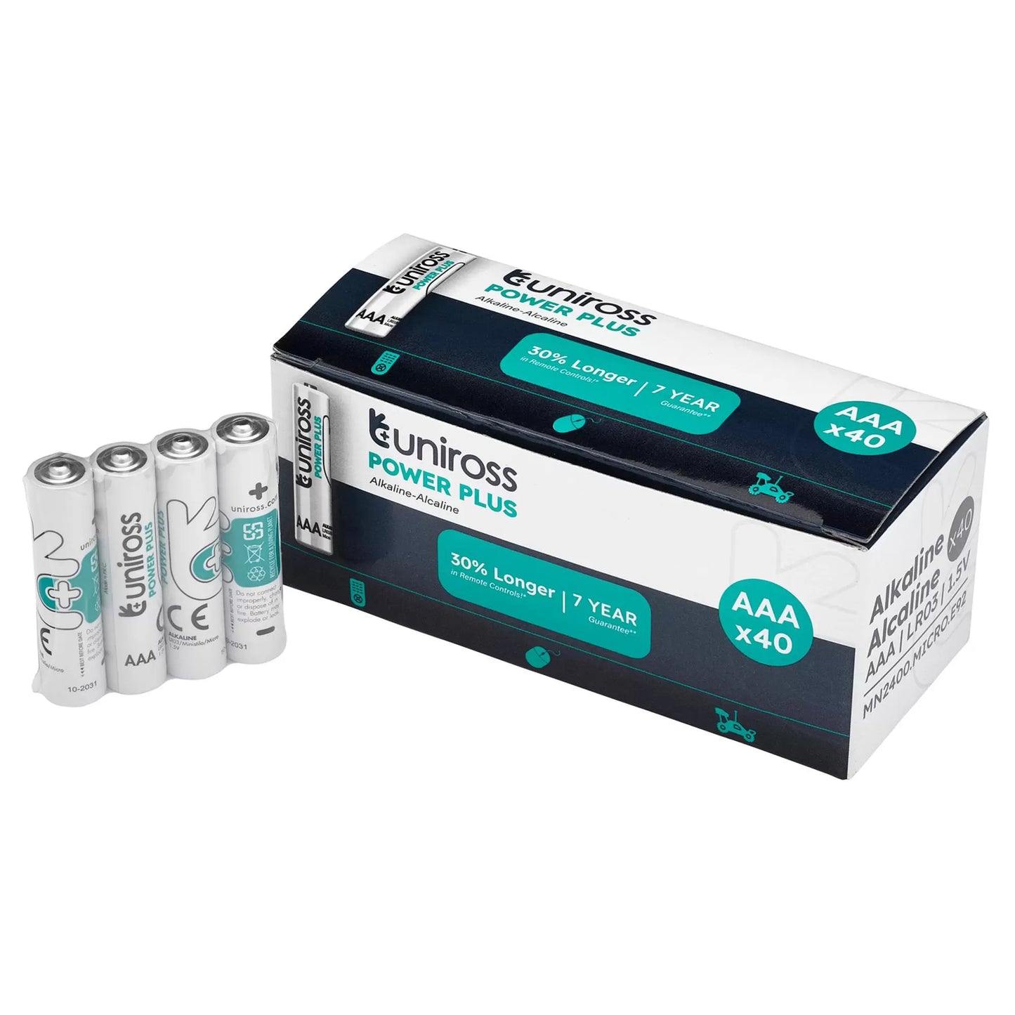 Draper Tools - 21605 - Uniross LR03 AAA Power Plus Alkaline Batteries (Pack of 40)