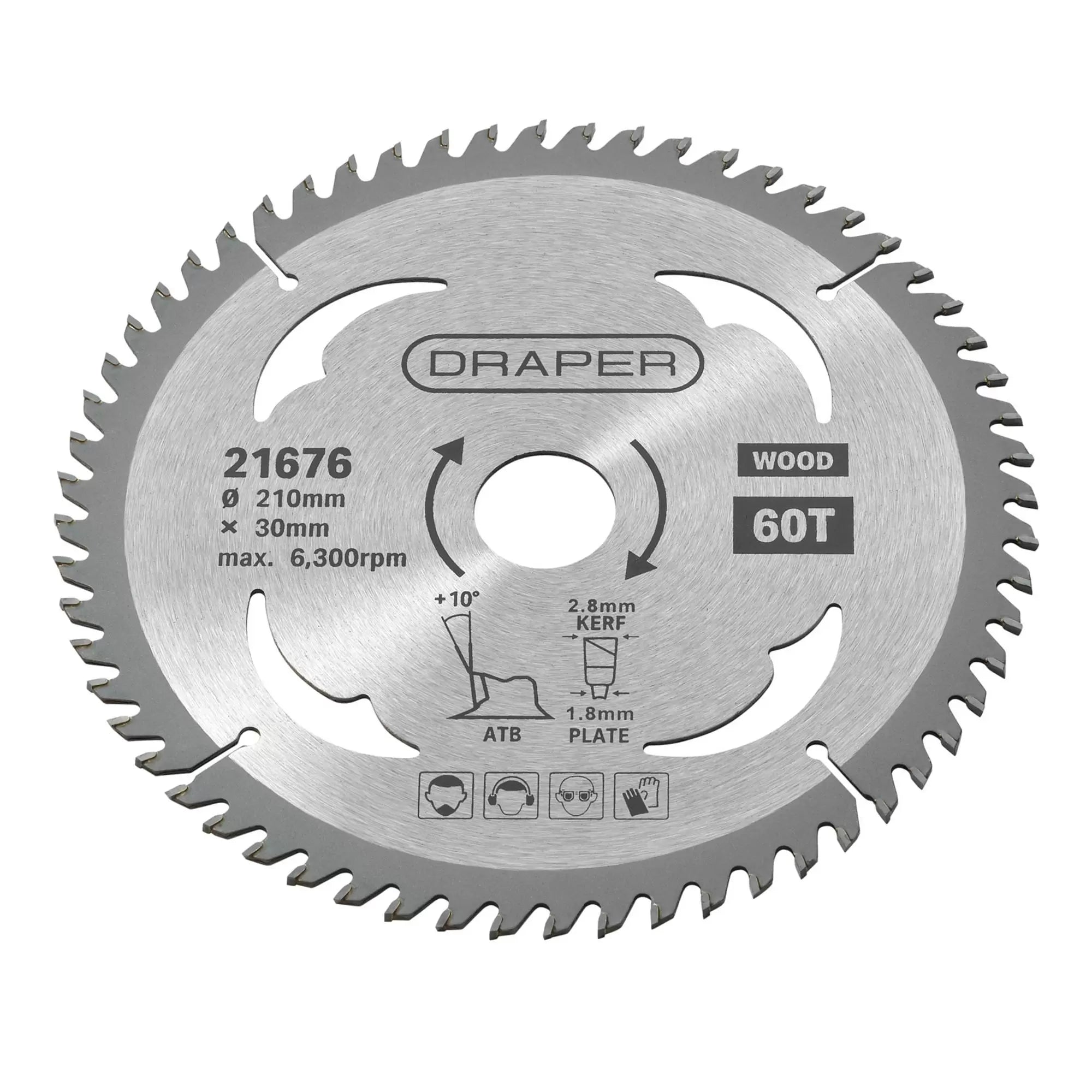 Draper TCT Circular Saw Blade Wood 210x30mm 60T