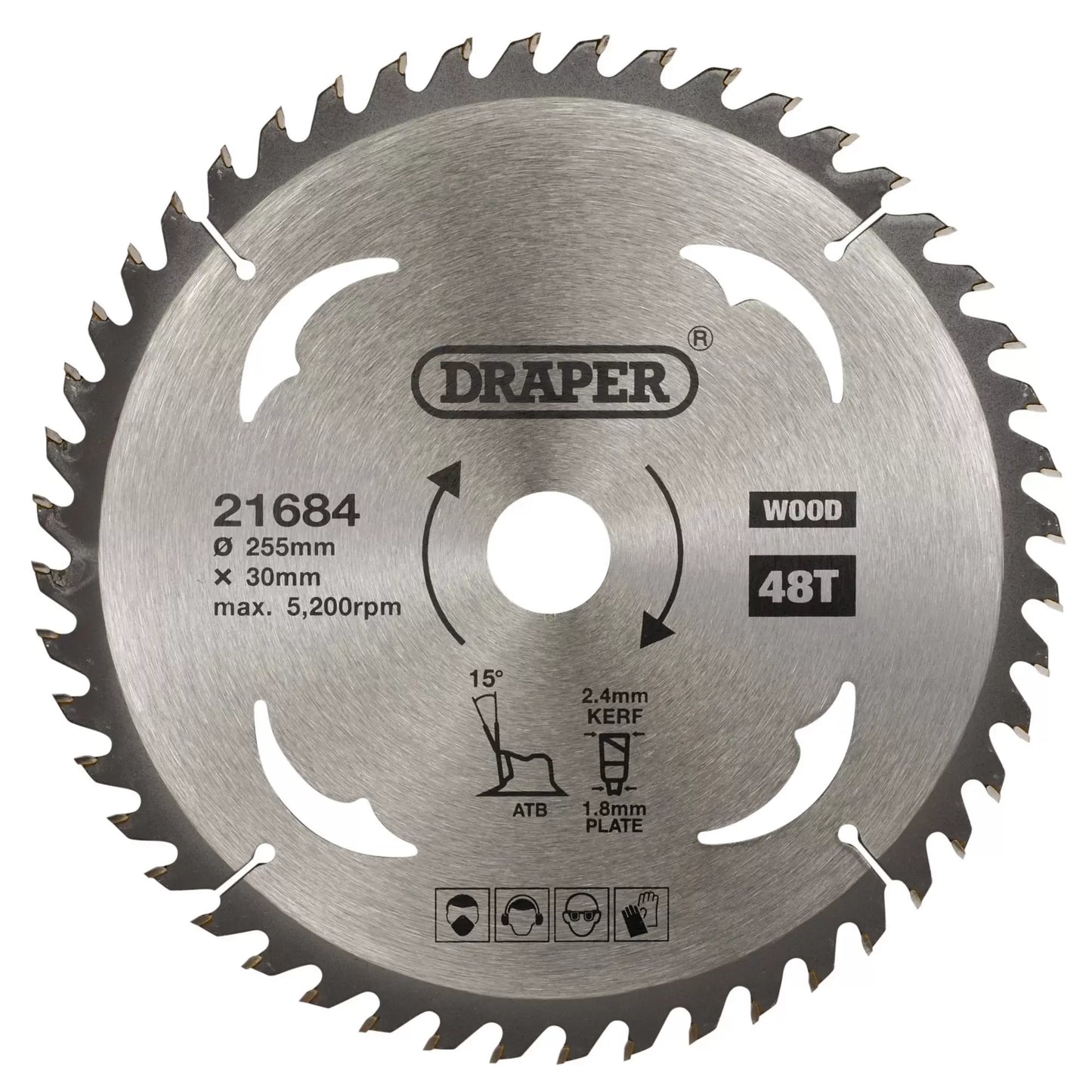 Draper Tools - 21684 - TCT Circular Saw Blade for Wood, 255 x 30mm, 48T