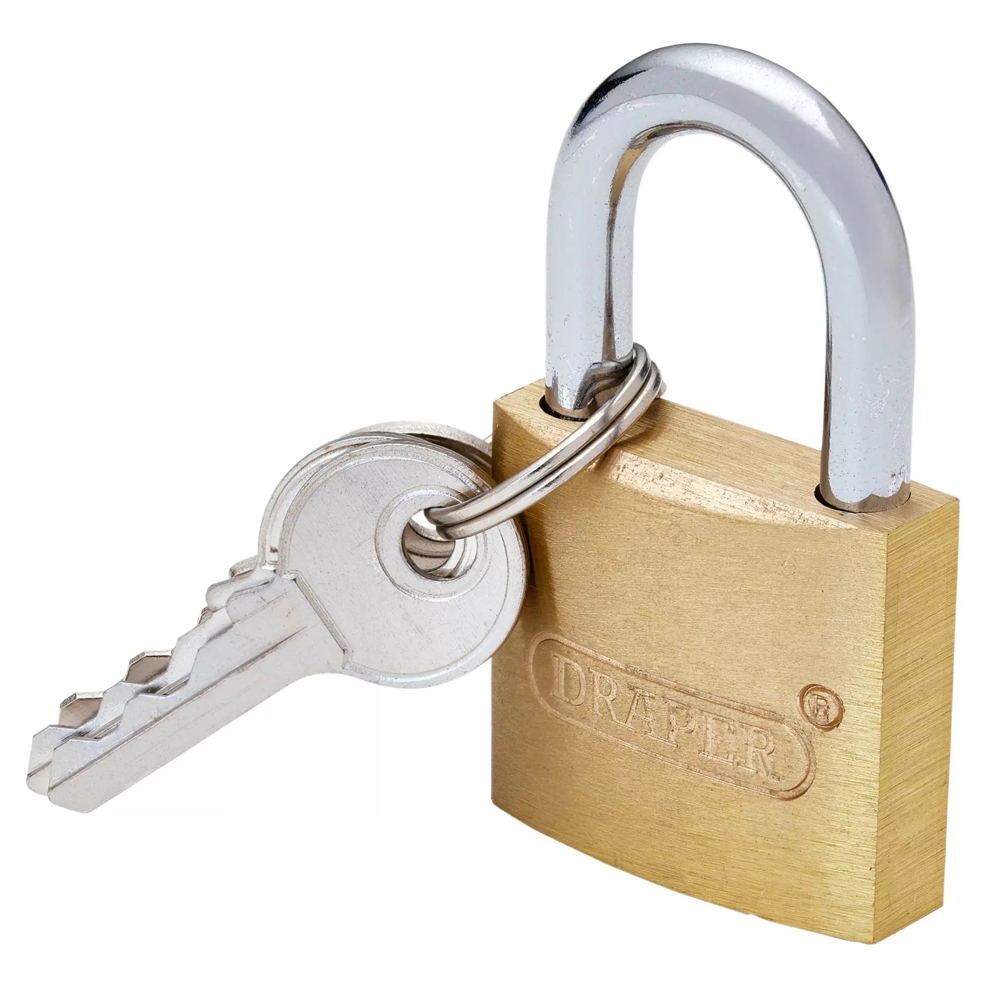 Draper Tools - 21726 - Brass Cylinder Padlock, 30mm