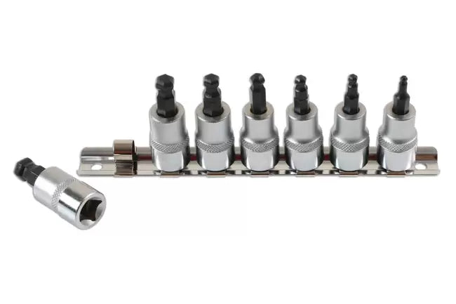 Laser - 2179 - Ball End Hex Socket Bit Set 3/8"D 7pc