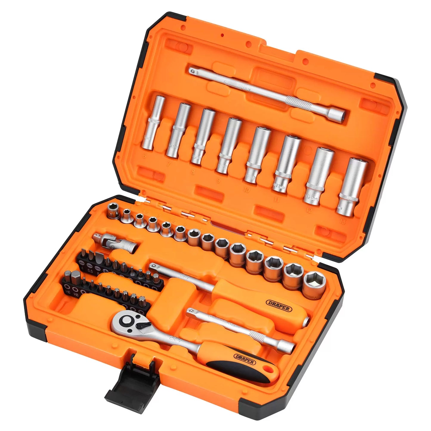 Draper Tools - 22109 - HI-TORQ® 6 Point Socket Set, 1/4" (47 Piece)
