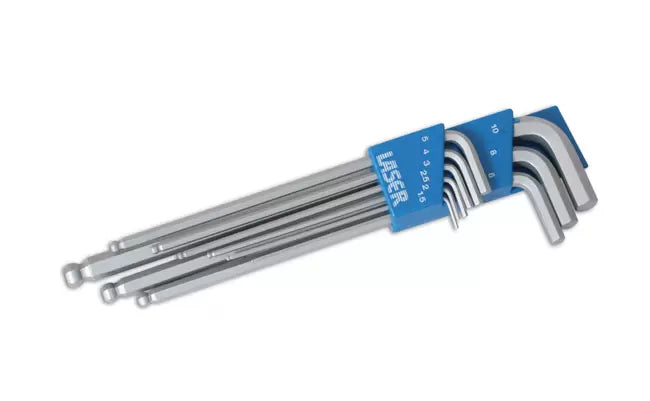 Laser - 2220 - Extra Long Ball End Hex Key Set 9pc