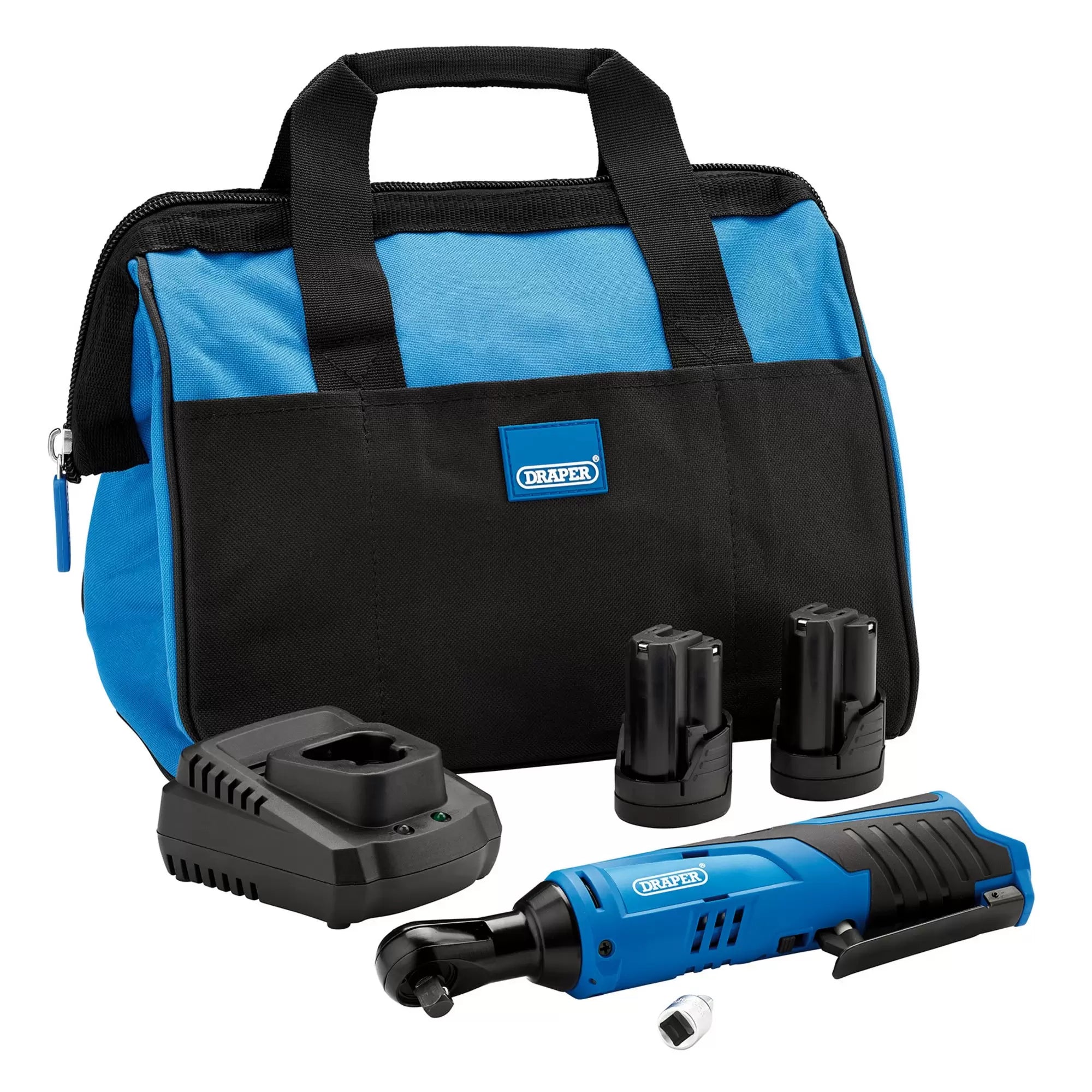 Draper Tools - 23649 - 12V Ratchet Kit, 2 x 1.5Ah Batteries, 1 x Fast Charger, 1 x Tool bag