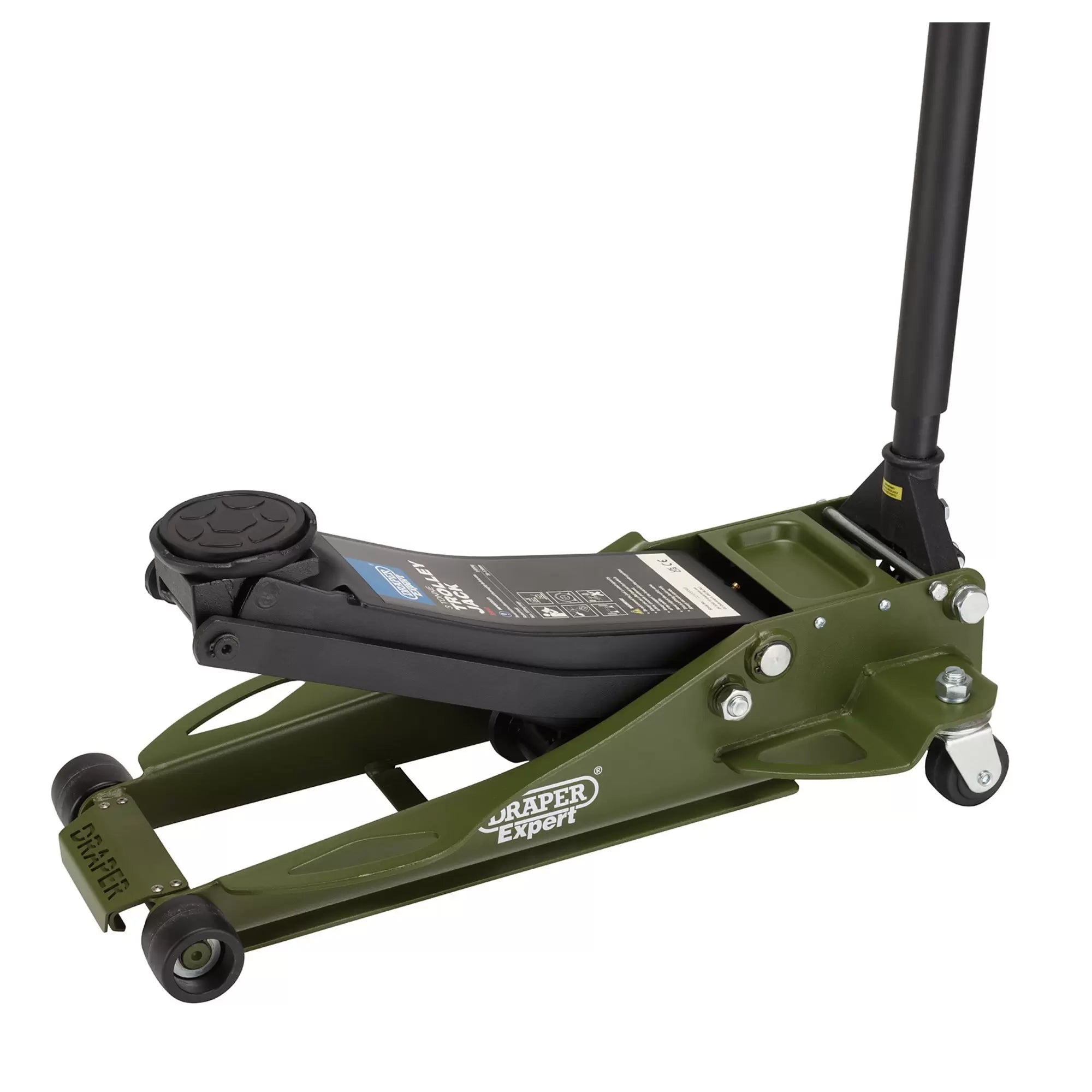 Draper Tools - 23817 - Draper Expert Professional Low Profile Fast Lift Garage Trolley Jack, 3 Tonne, Green