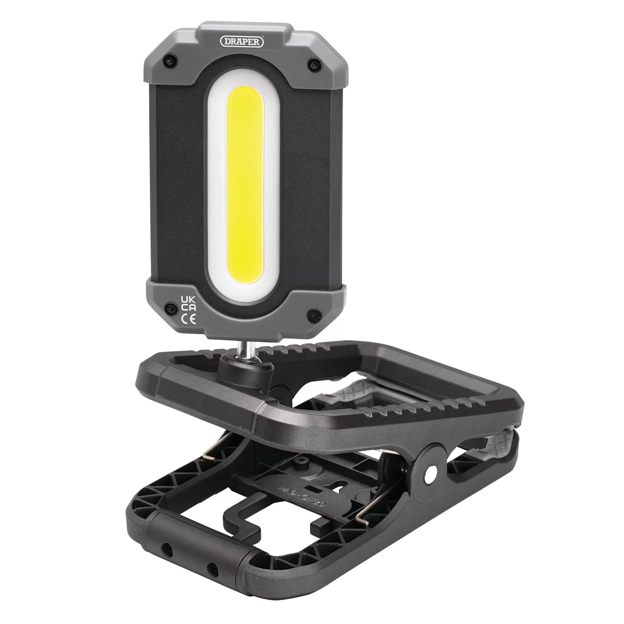 Draper Tools - 23942 - COB LED Rechargeable Work Light and Power Bank with Clamp, 10W, 1000 Lumens, USB-C Cable Supplied