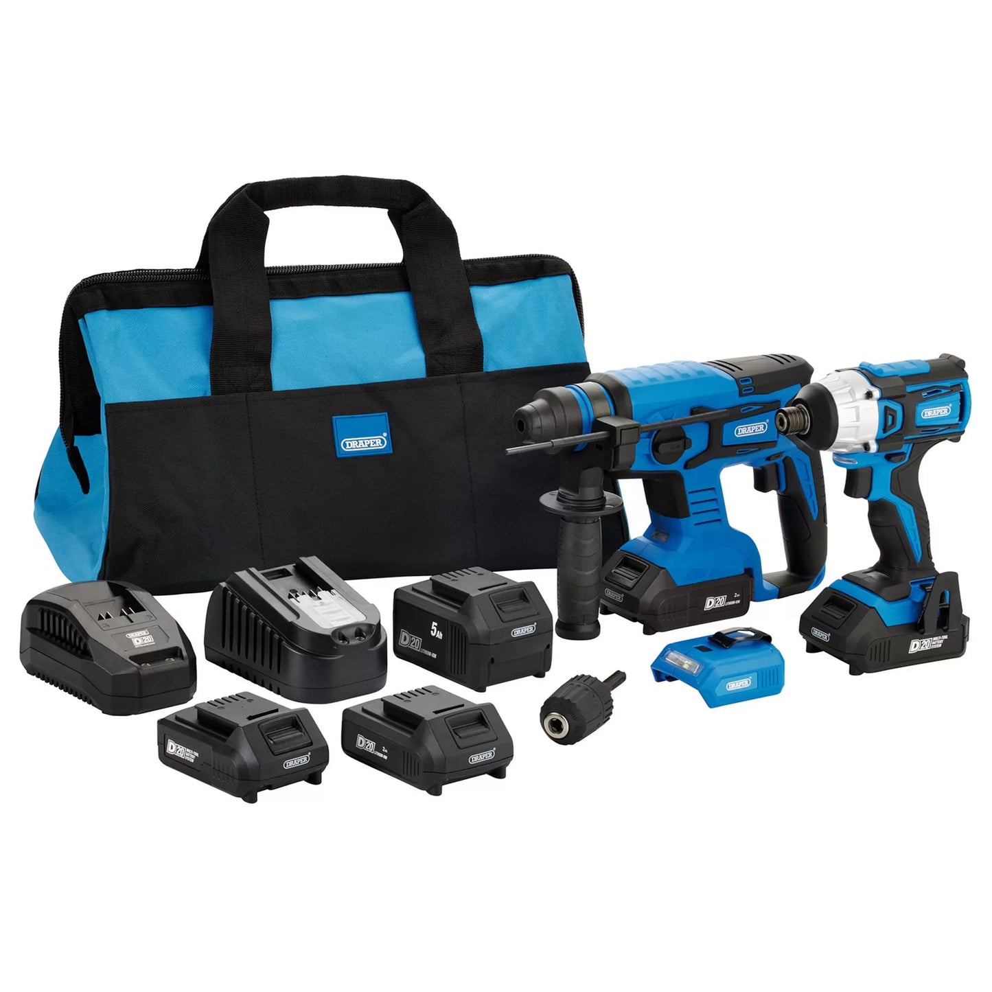 Draper Tools - 24021 - D20 20V Impact Driver and SDS+ Drill Kit