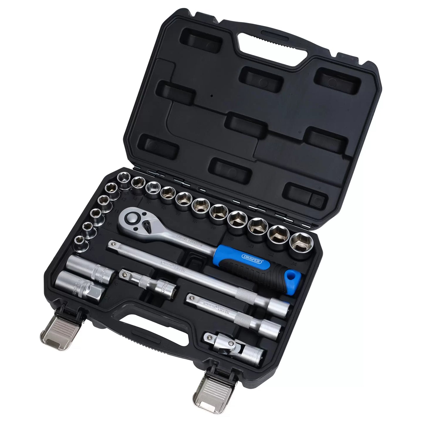 Draper Tools - 24229 - Draper HI-TORQ® Metric Socket Set, 1/2" Sq. Dr. (23 Piece)