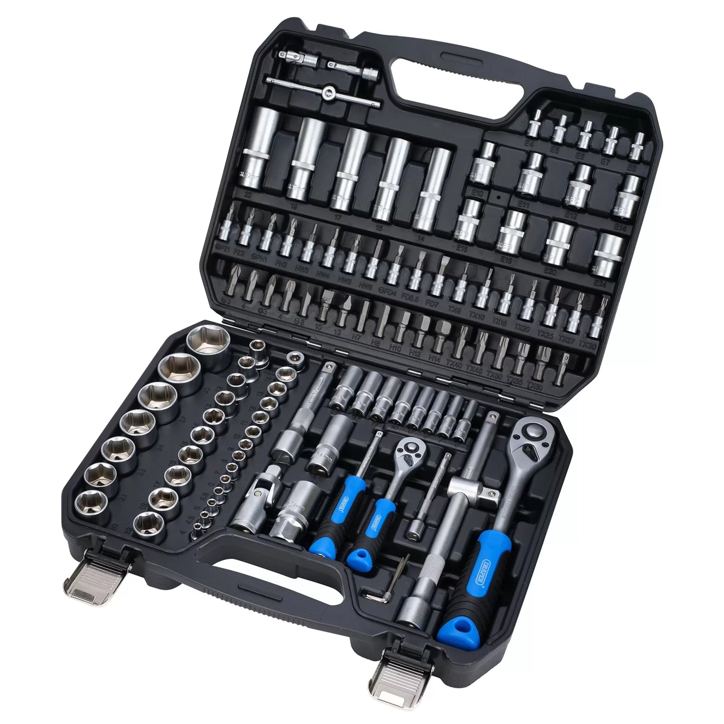 Draper Tools - 24230 - Draper HI-TORQ® Metric Socket and Bit Set, 1/4" and 1/2" Sq. Dr. (110 Piece)