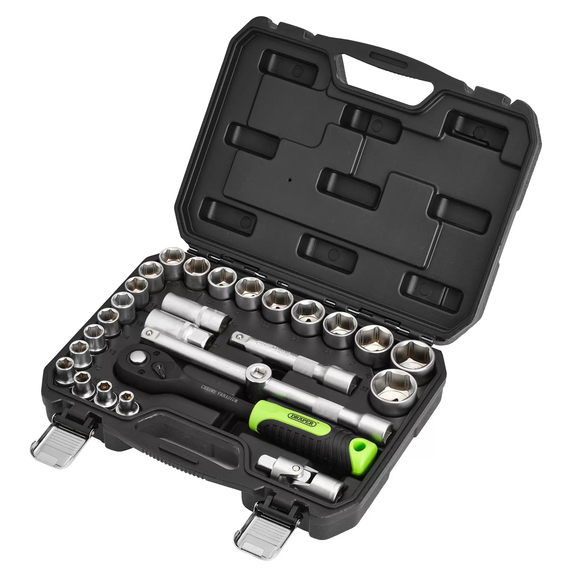 Draper Tools - 24234 - Draper HI-TORQ® Metric Socket Set, 1/2" Sq. Dr. (27 Piece)