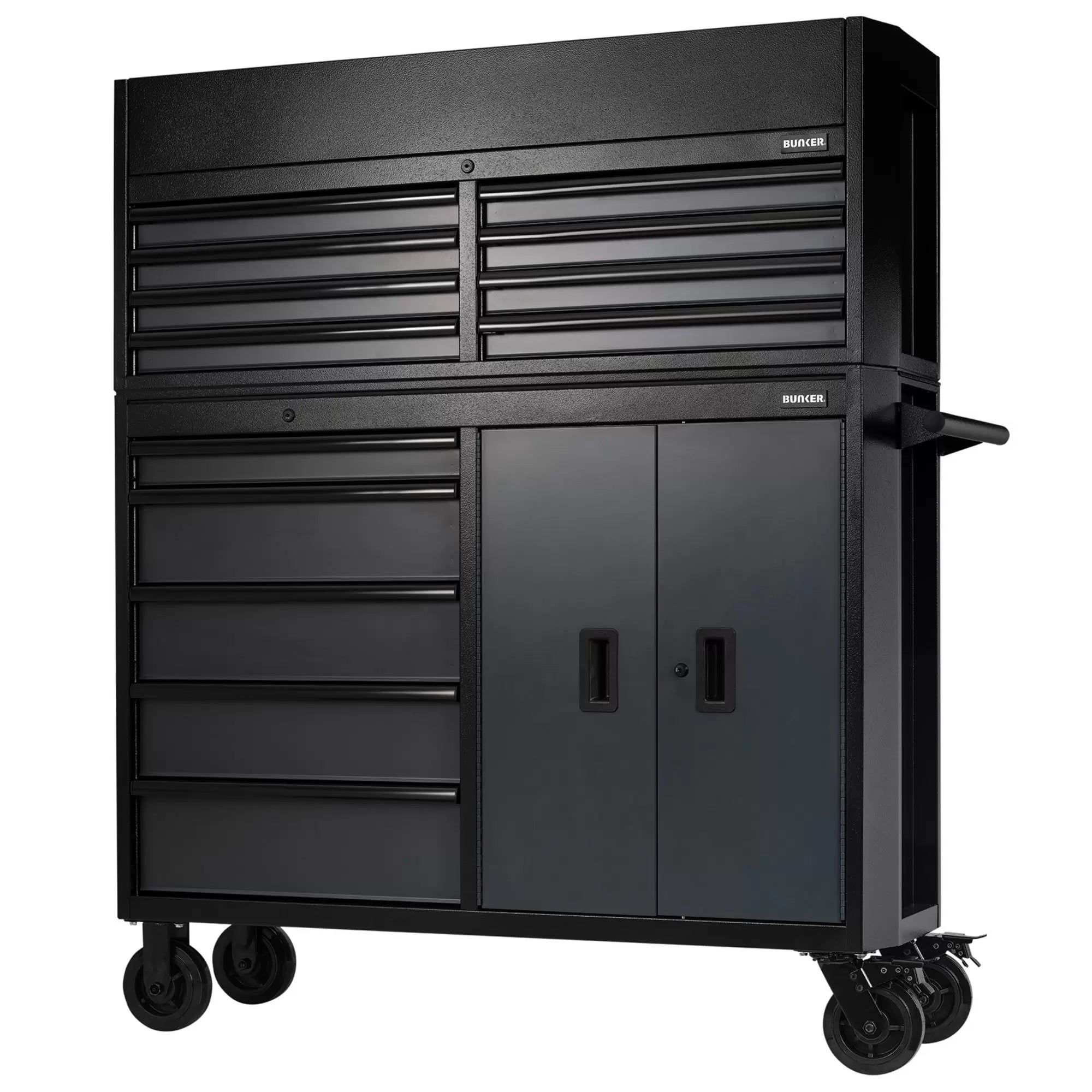 Draper Tools - 24256 - BUNKER 13 Drawer Combined Roller Cabinet and Tool Chest, 52", Grey