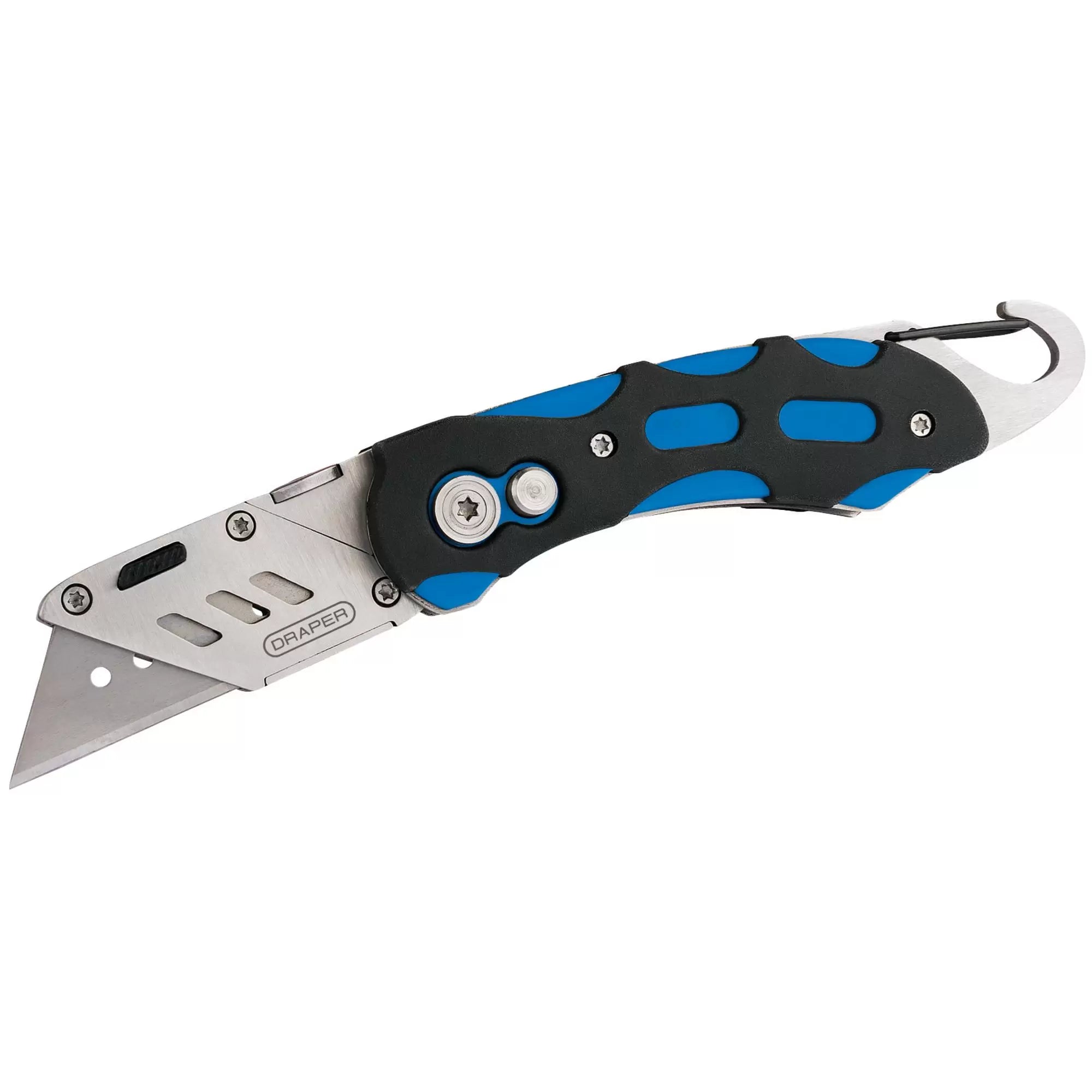 Draper Folding Trimming Knife with Belt Clip Blue