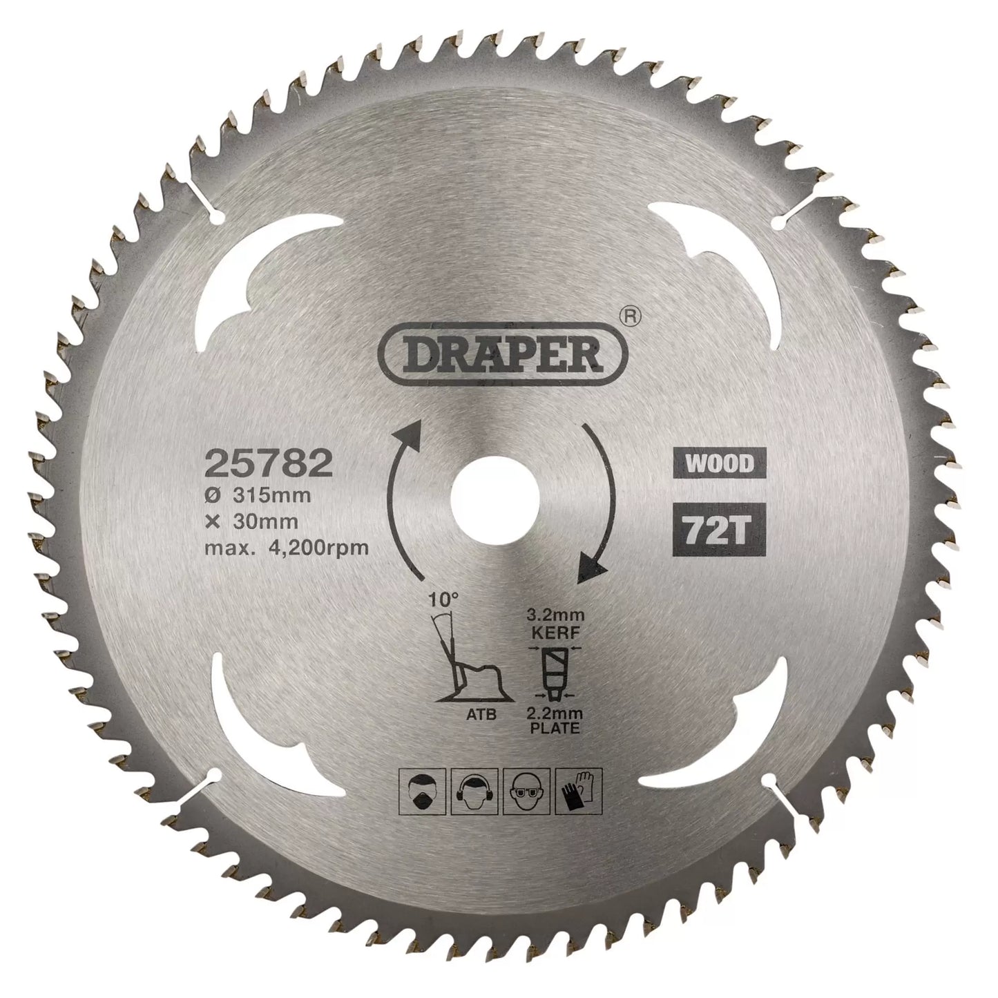 Draper Tools - 25782 - TCT Circular Saw Blade for Wood, 315 x 30mm, 72T