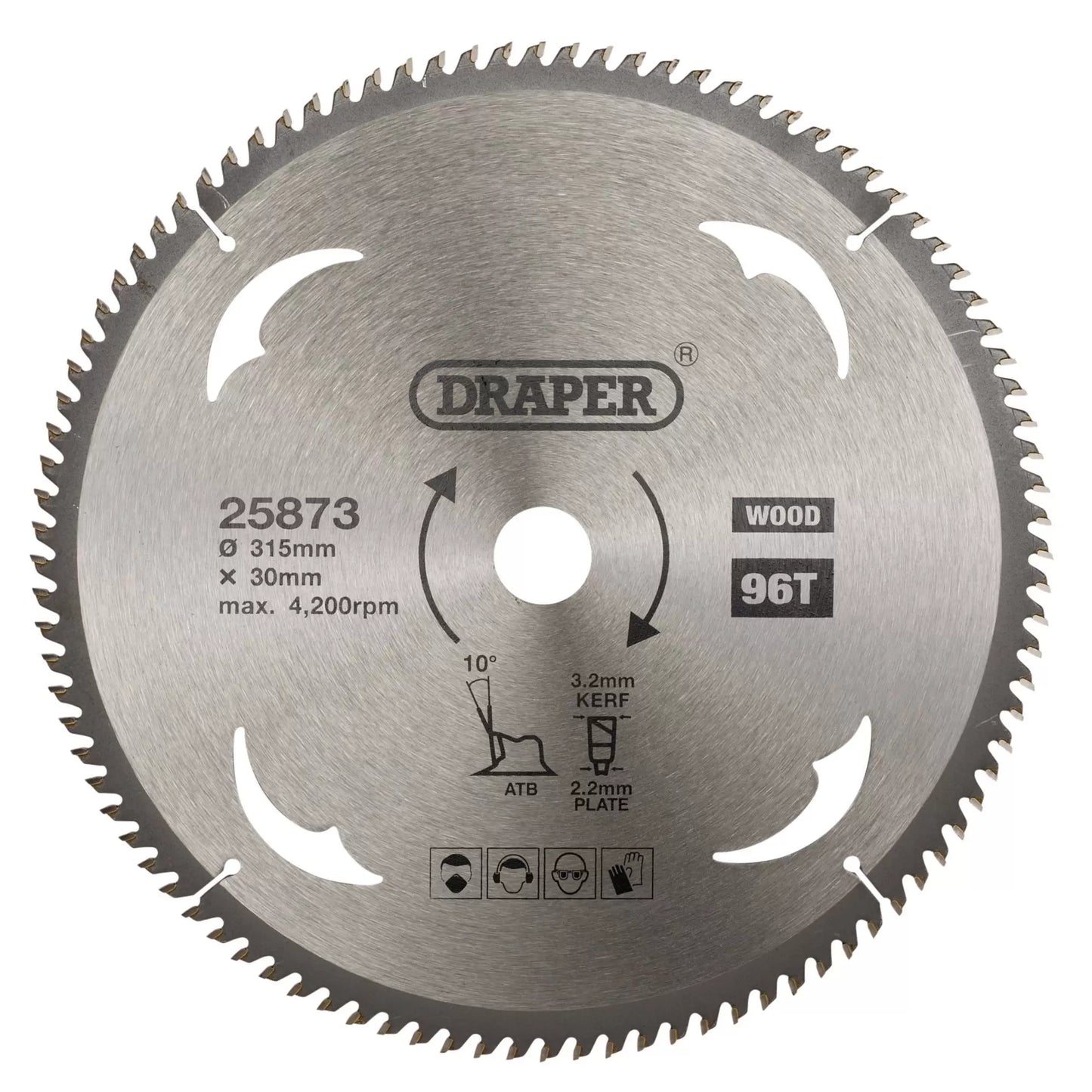 Draper Tools - 25873 - TCT Circular Saw Blade for Wood, 315 x 30mm, 96T