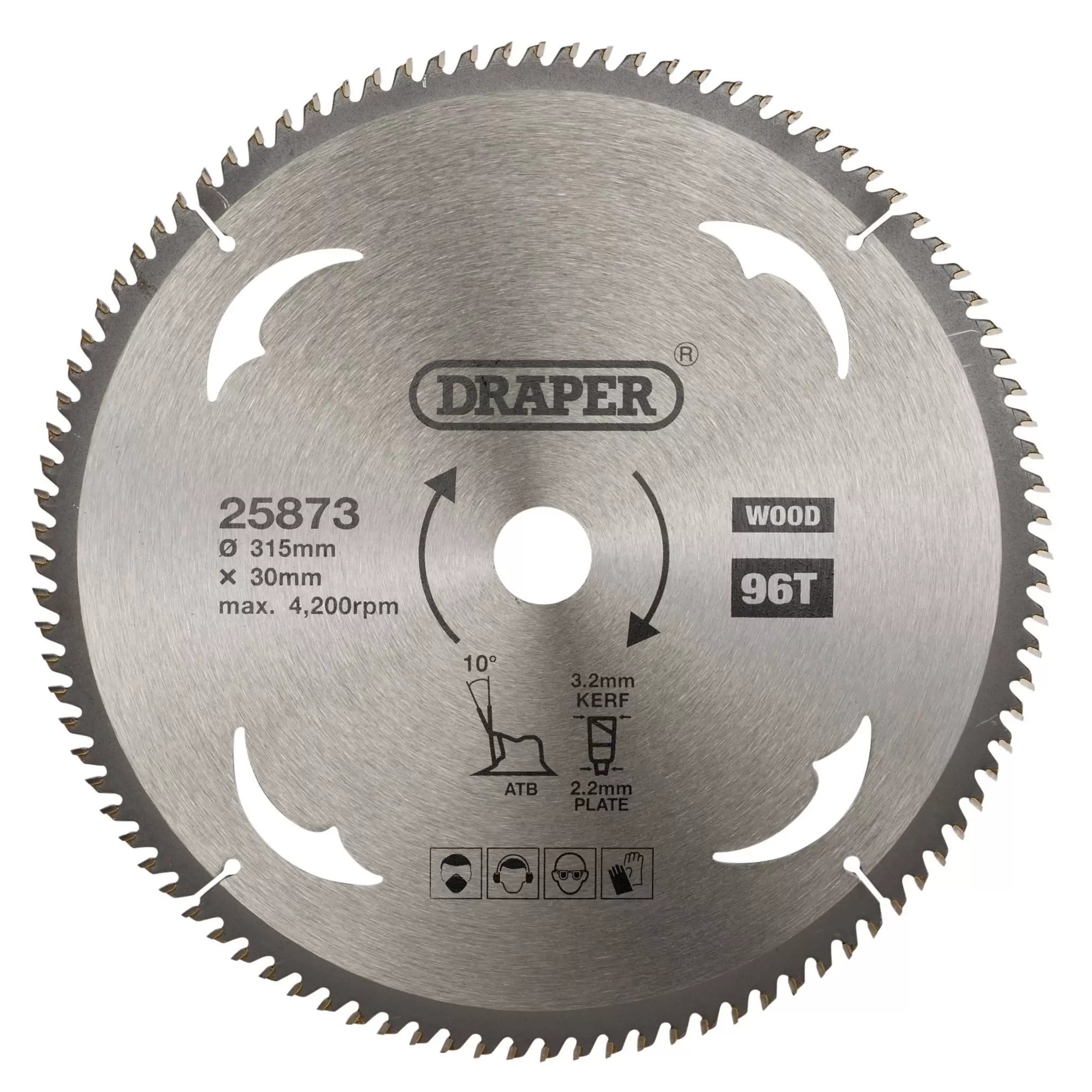 Draper Tools - 25873 - TCT Circular Saw Blade for Wood, 315 x 30mm, 96T