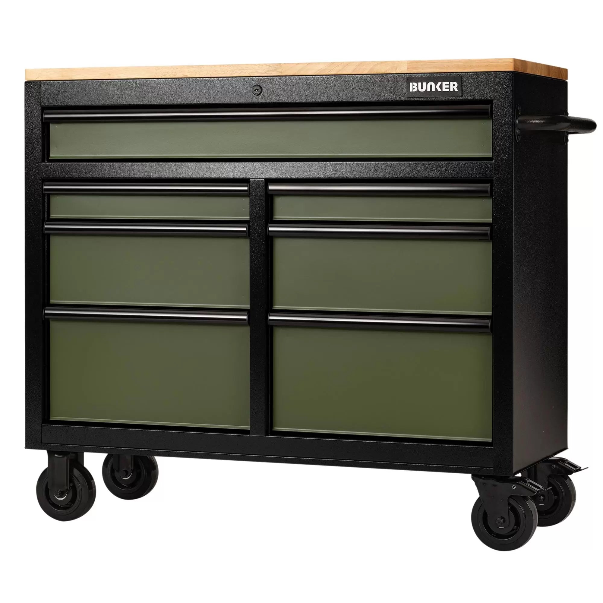 Draper Tools - 27209 - BUNKER 7 Drawer Workbench Roller Tool Cabinet, 41", Green