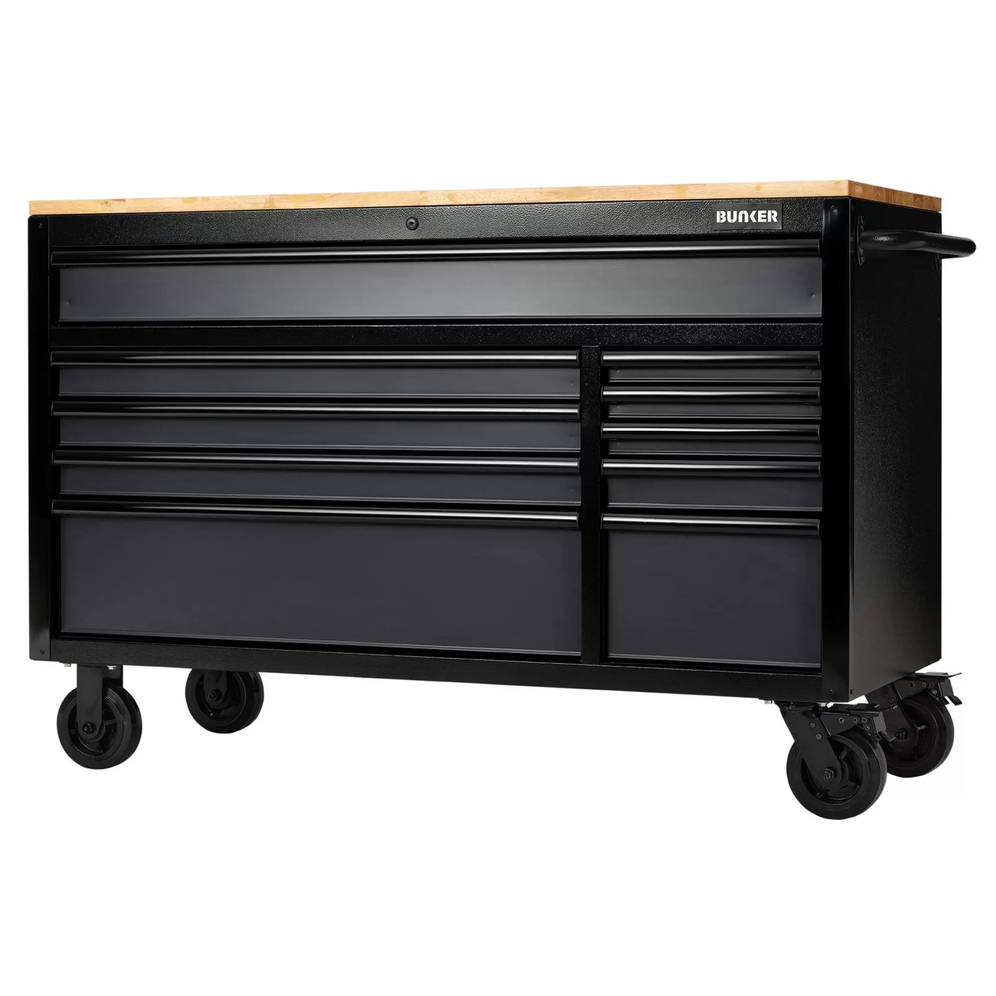 Draper Tools - 27220 - BUNKER 10 Drawer Workbench Roller Tool Cabinet, 56", Grey