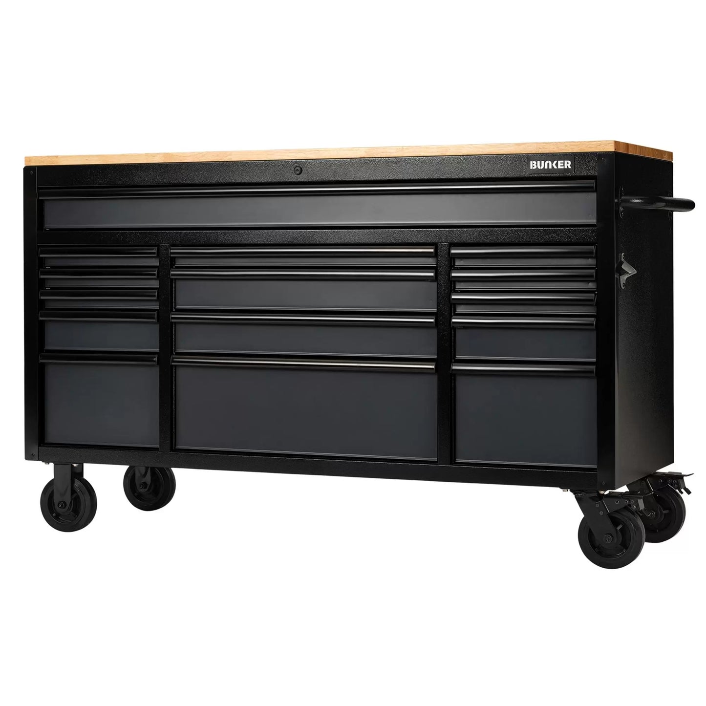 Draper Tools - 27225 - BUNKER 15 Drawer Workbench Roller Tool Cabinet, 61", Grey