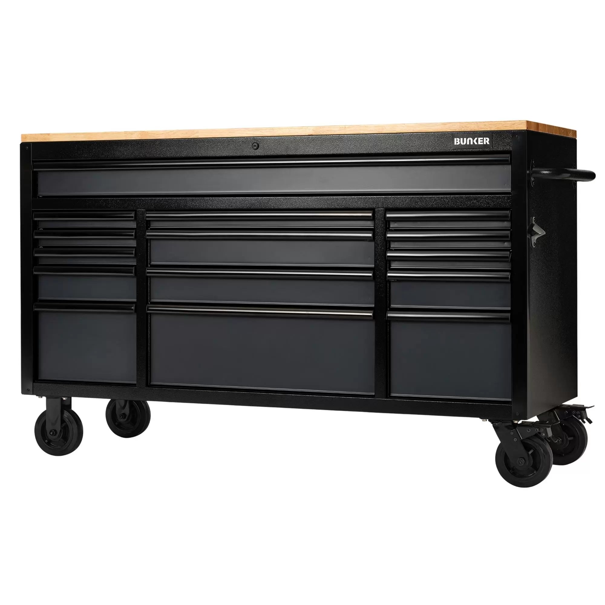 Draper Tools - 27225 - BUNKER 15 Drawer Workbench Roller Tool Cabinet, 61", Grey