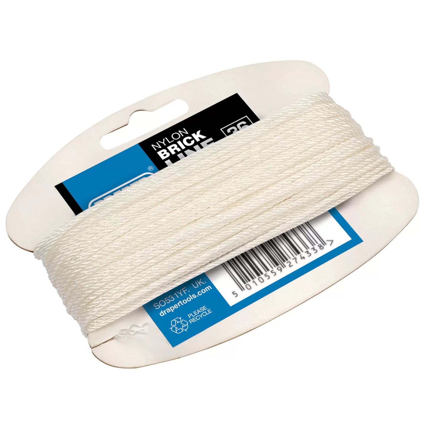 Draper Tools - 27433 - Brick Line, 36m, White