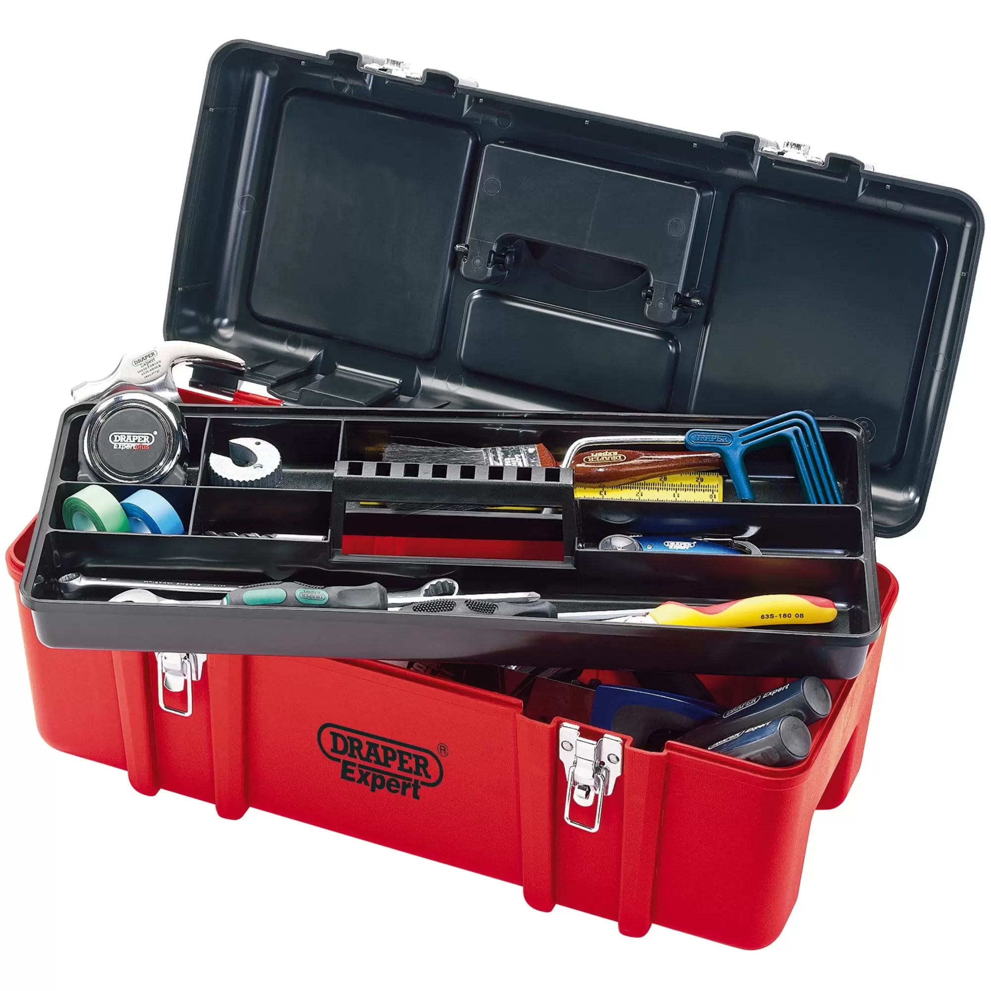 Draper Tools - 27732 - Draper Expert Plastic Tool Box with Tote Tray, 580mm
