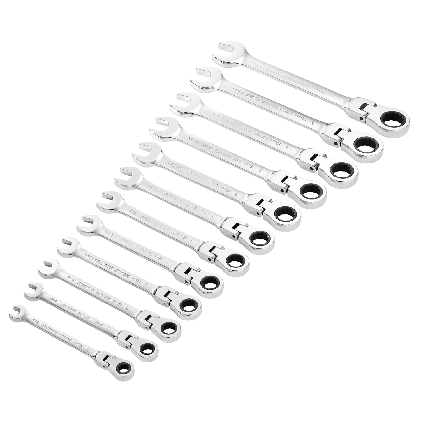 Draper Tools - 27733 - Draper HI-TORQ® Metric Flexible Head Ratchet Combination Spanner Set (12 Piece)