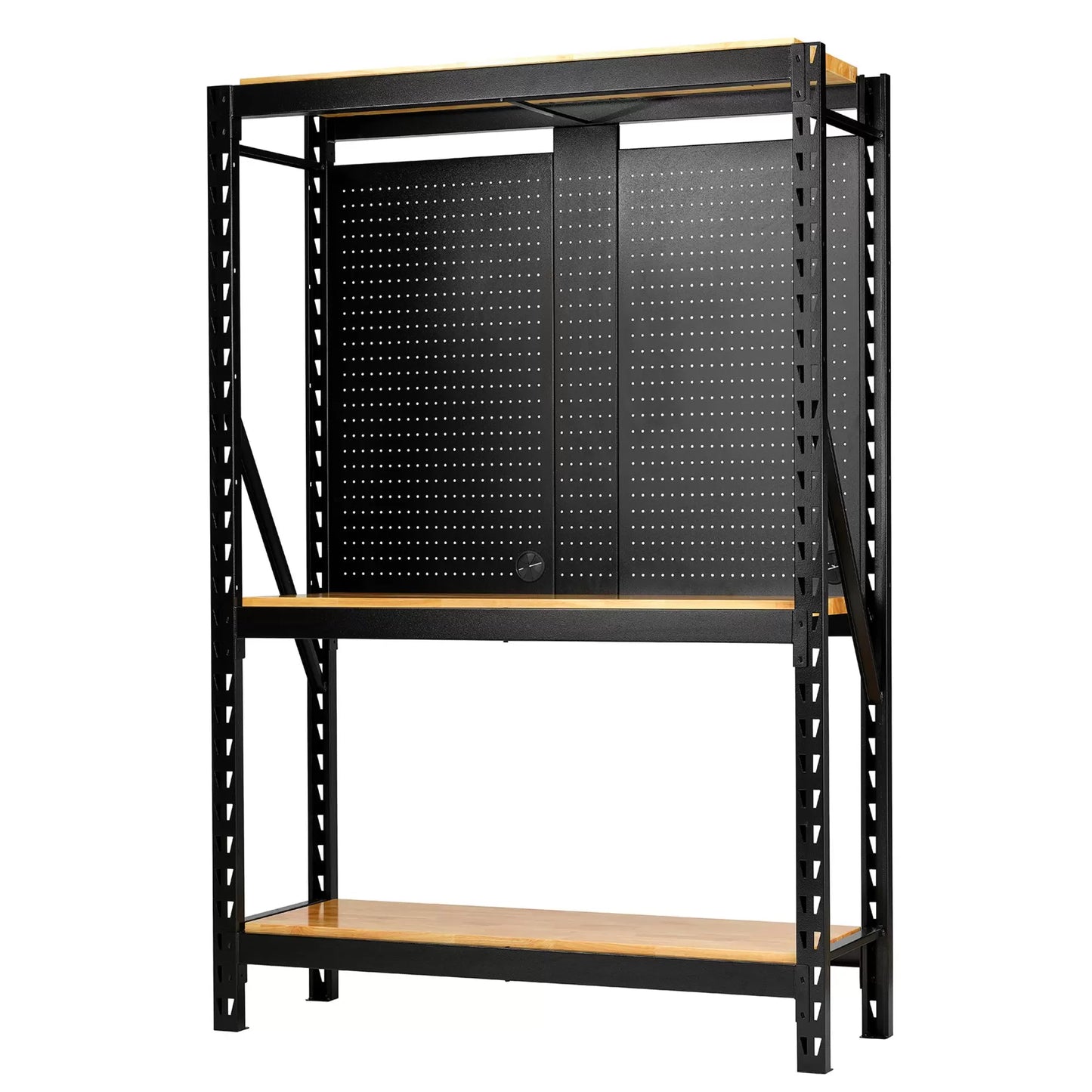 Draper Tools - 27795 - BUNKER 17 Piece Modular 3 Tier Racking with Hardwood Shelving and Pegboards, 1500mm