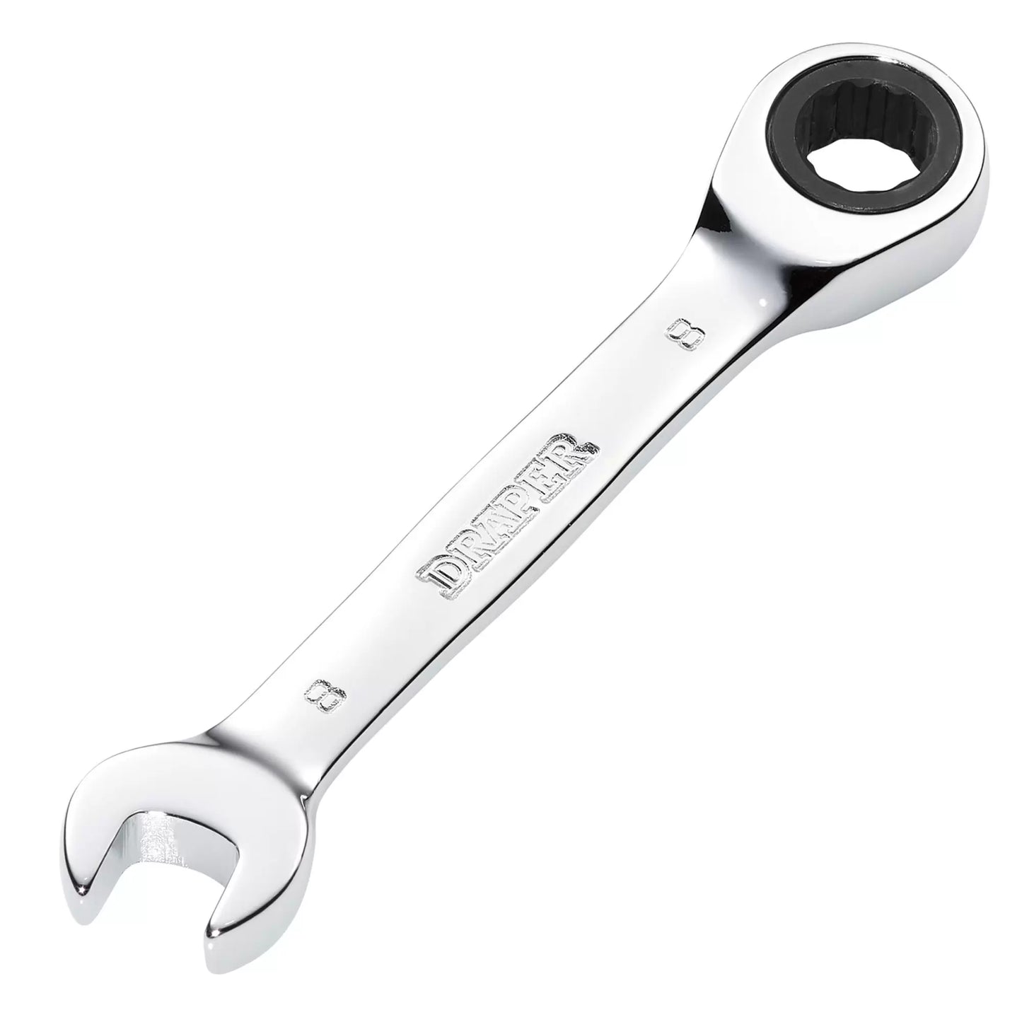 Draper Tools - 27840 - Draper HI-TORQ® Metric Stubby Ratchet Combination Spanner, 8mm