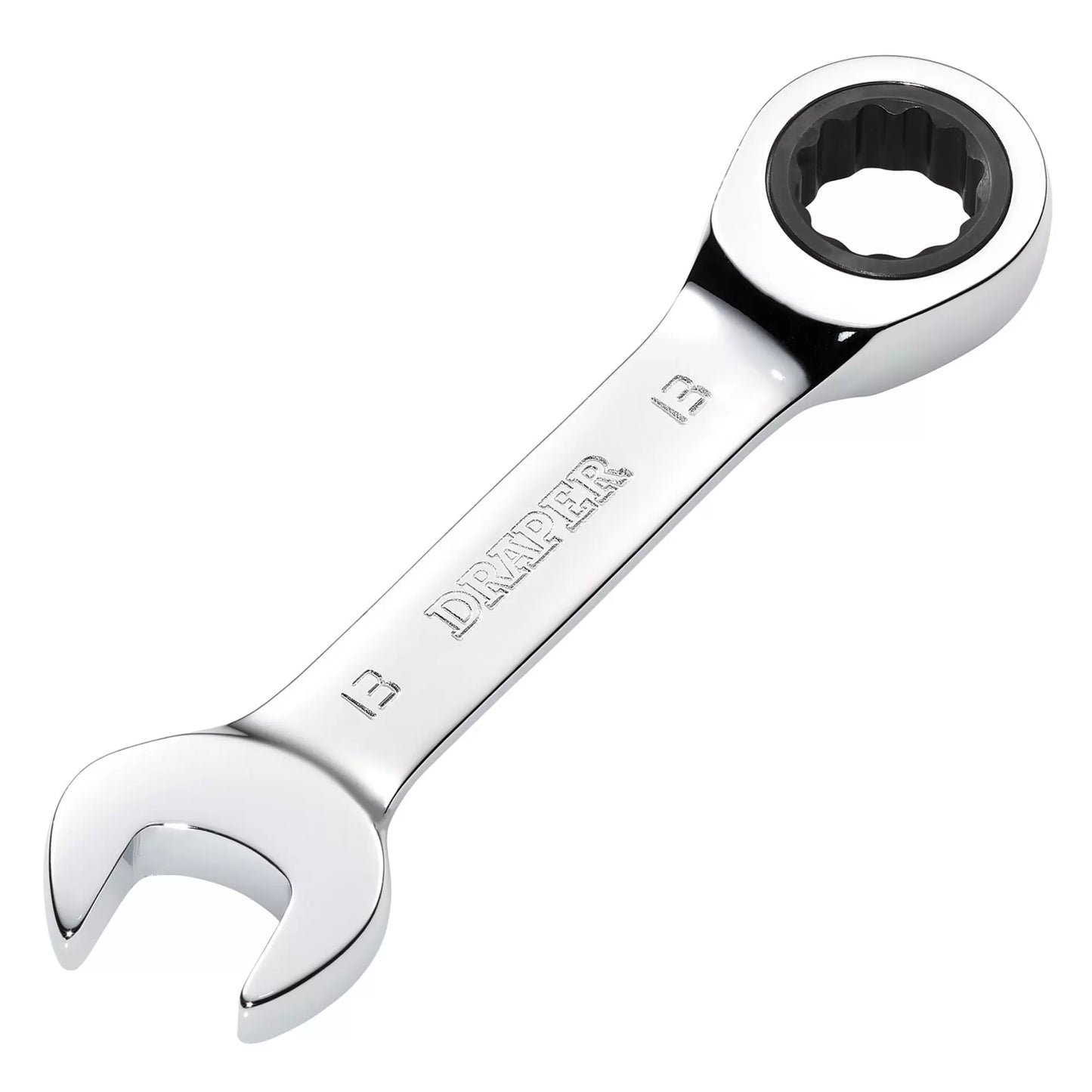 Draper Tools - 27891 - Draper HI-TORQ® Metric Stubby Ratchet Combination Spanner, 13mm