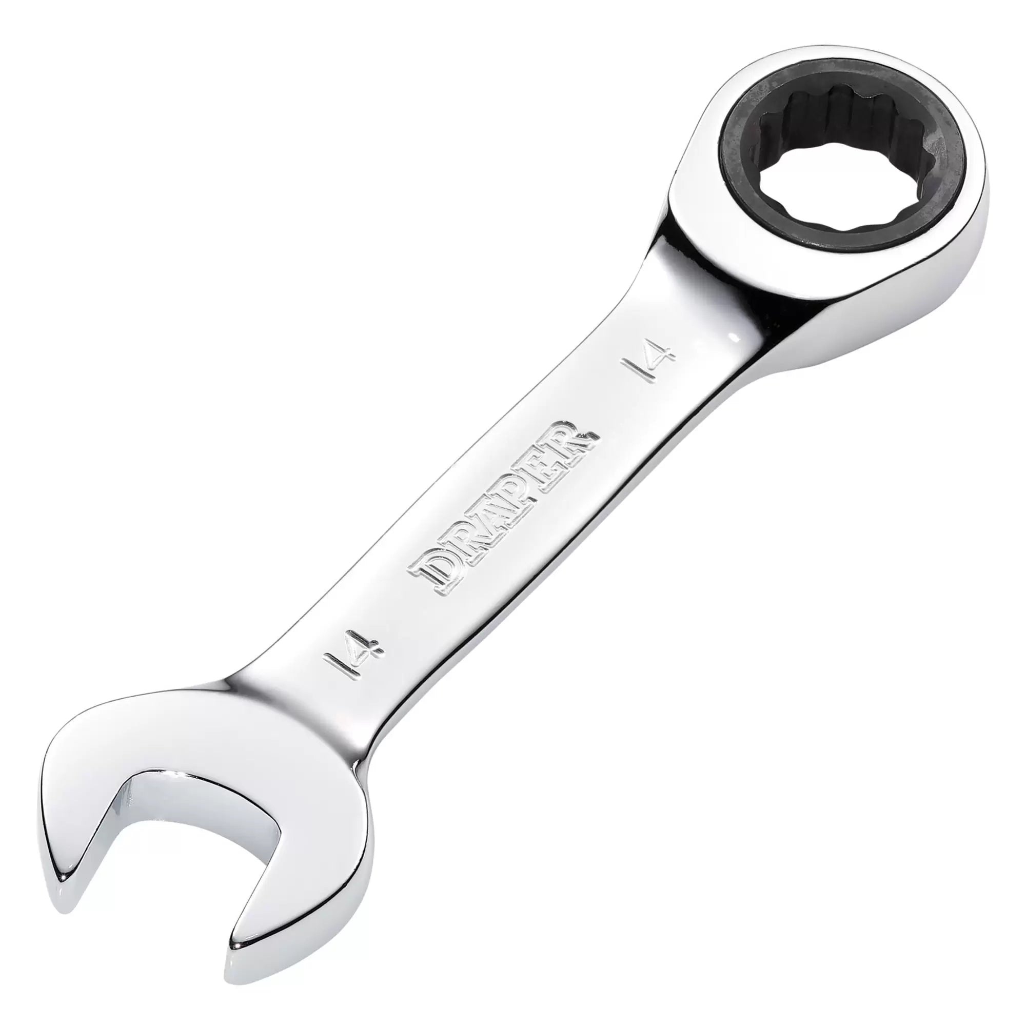 Draper Tools - 27895 - Draper HI-TORQ® Metric Stubby Ratchet Combination Spanner, 14mm