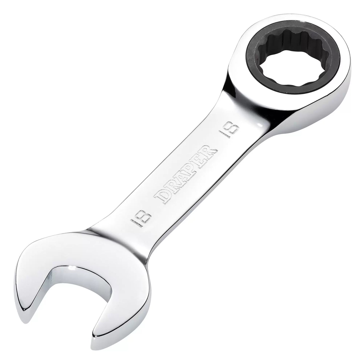 Draper Tools - 27915 - Draper HI-TORQ® Metric Stubby Ratchet Combination Spanner, 18mm
