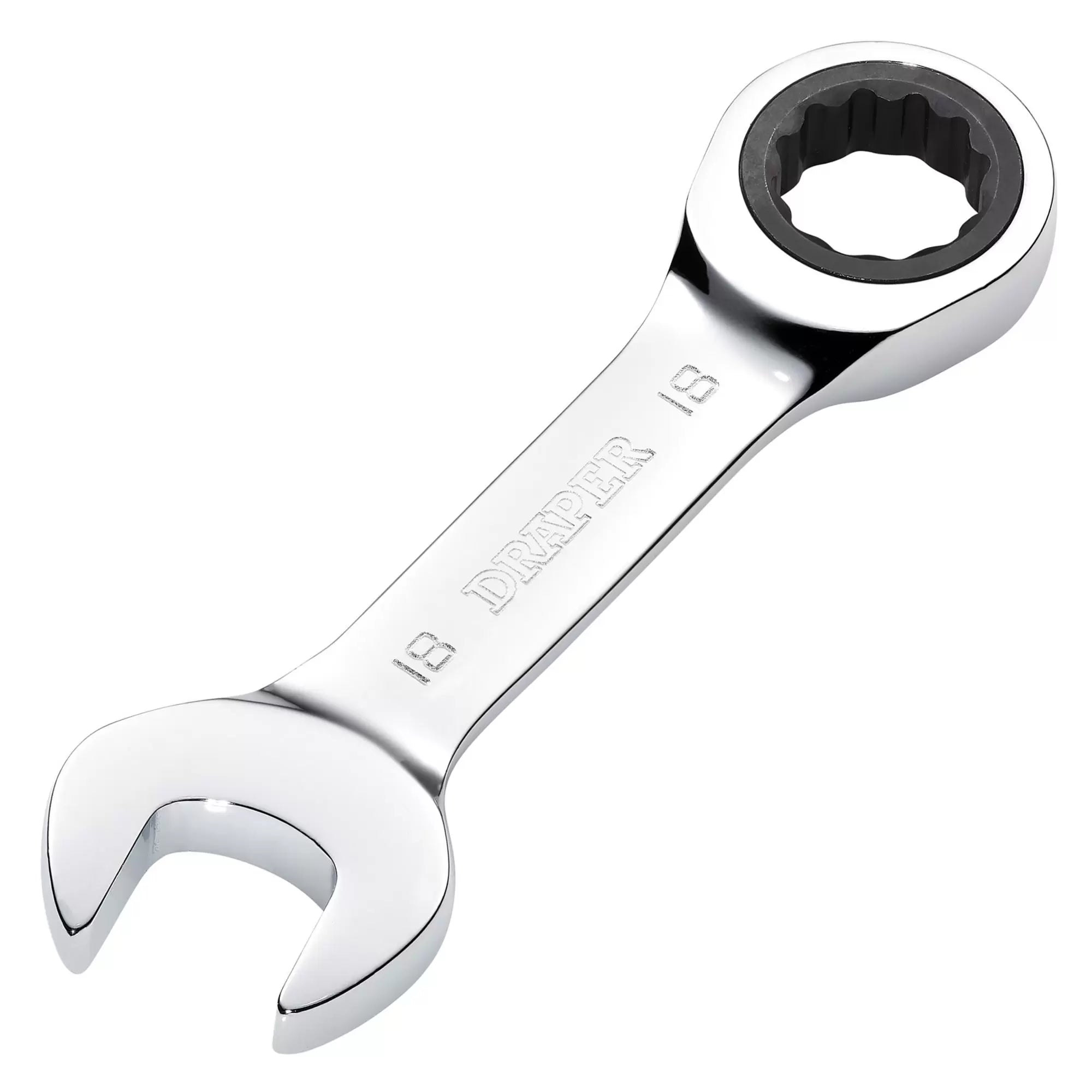Draper Tools - 27915 - Draper HI-TORQ® Metric Stubby Ratchet Combination Spanner, 18mm
