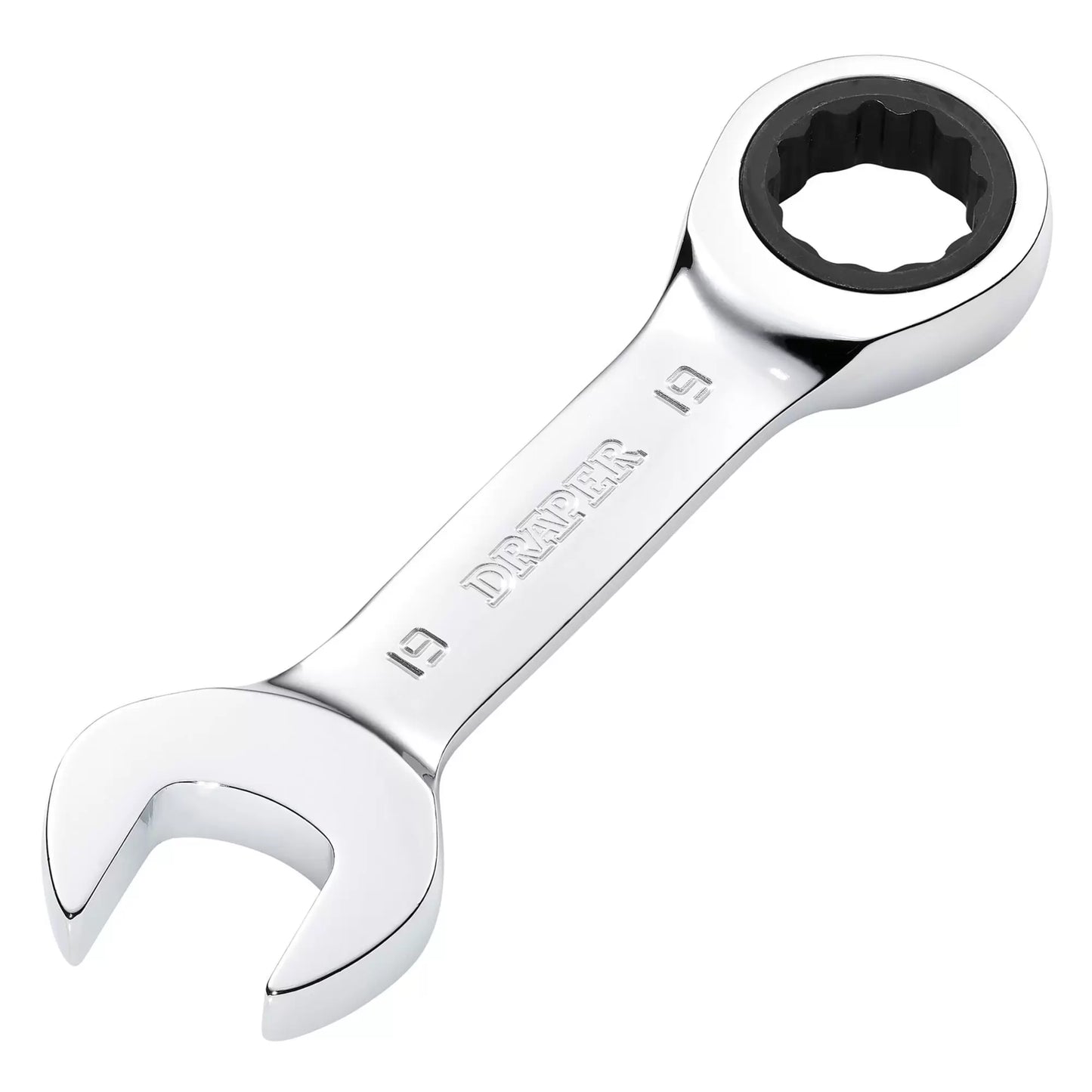 Draper Tools - 27930 - Draper HI-TORQ® Metric Stubby Ratchet Combination Spanner, 19mm