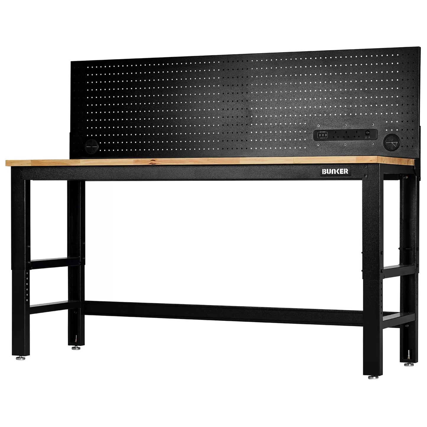 Draper Tools - 28098 - BUNKER Workbench with Hardwood Worktop and Power Pegboard, 1830mm