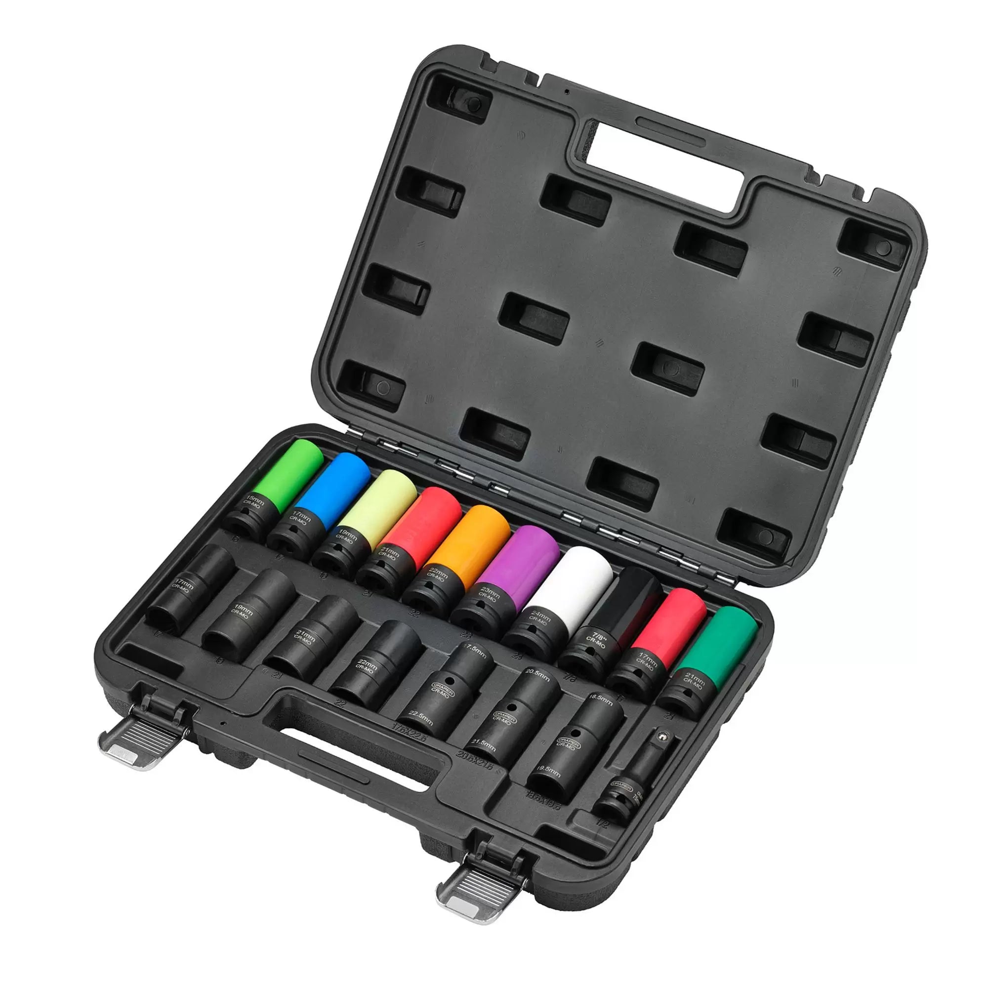 Draper Tools - 28198 - Wheel Nut Socket Set, 1/2" Sq. Dr. (18 Piece)