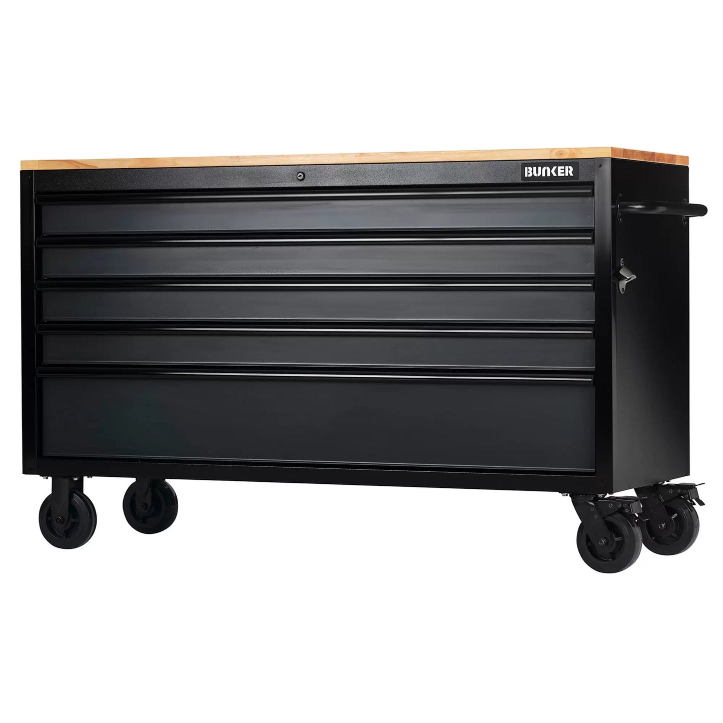 Draper Tools - 28343 - BUNKER 5 Drawer Workbench Roller Tool Cabinet, 61", Grey