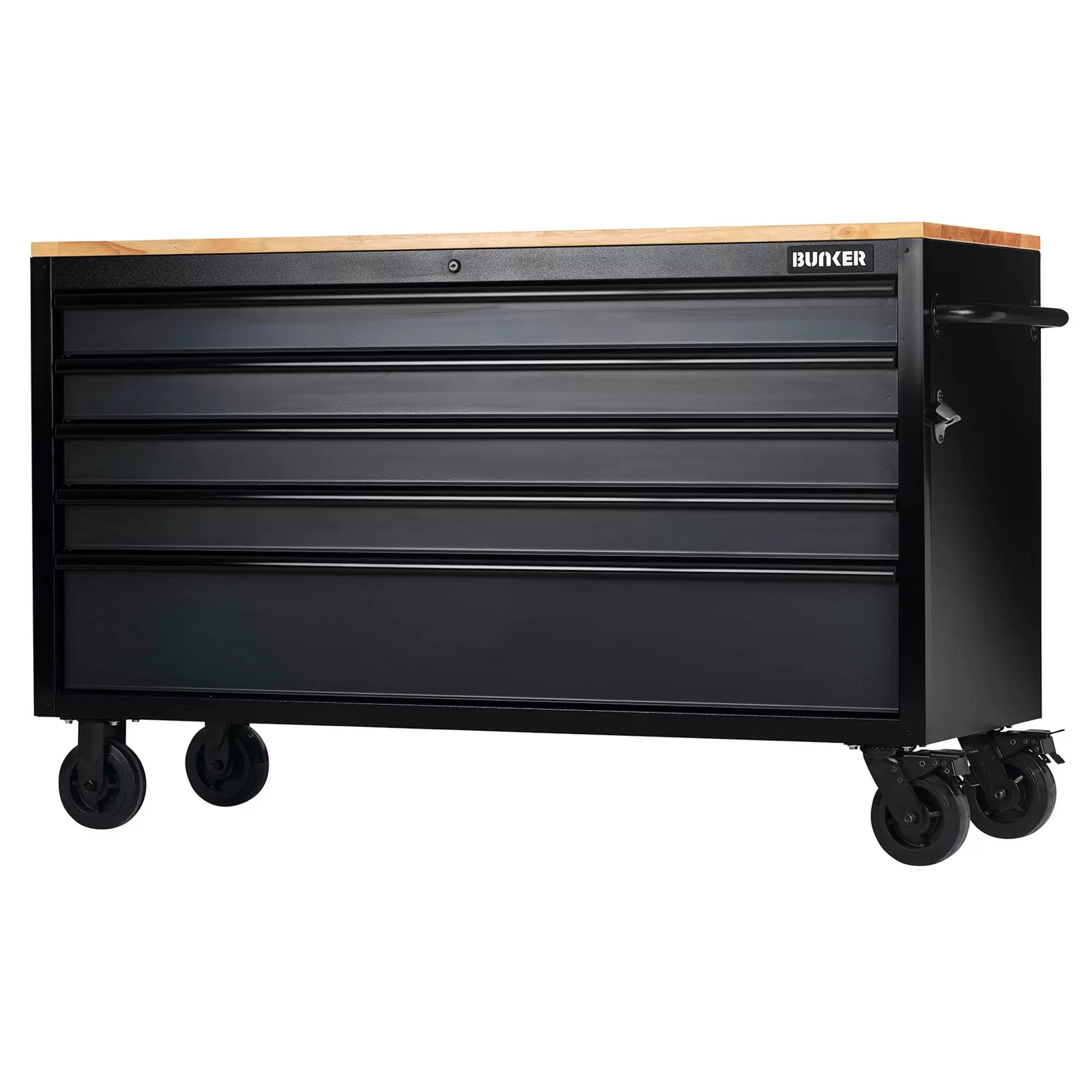 Draper Tools - 28343 - BUNKER 5 Drawer Workbench Roller Tool Cabinet, 61", Grey