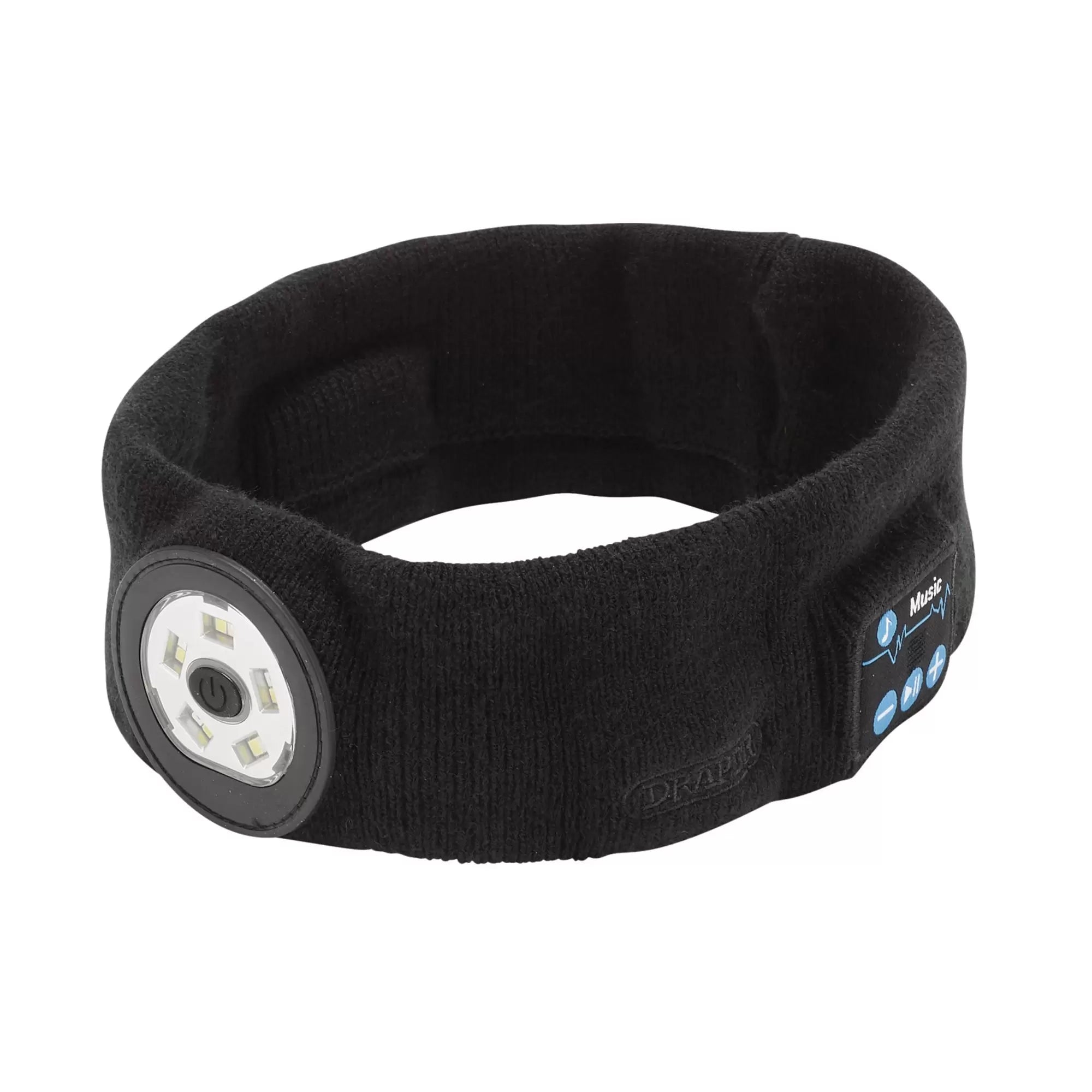 Draper Tools - 28344 - Smart Wireless Rechargeable Headband with LED Head Torch and USB Charging Cable, Black, One Size