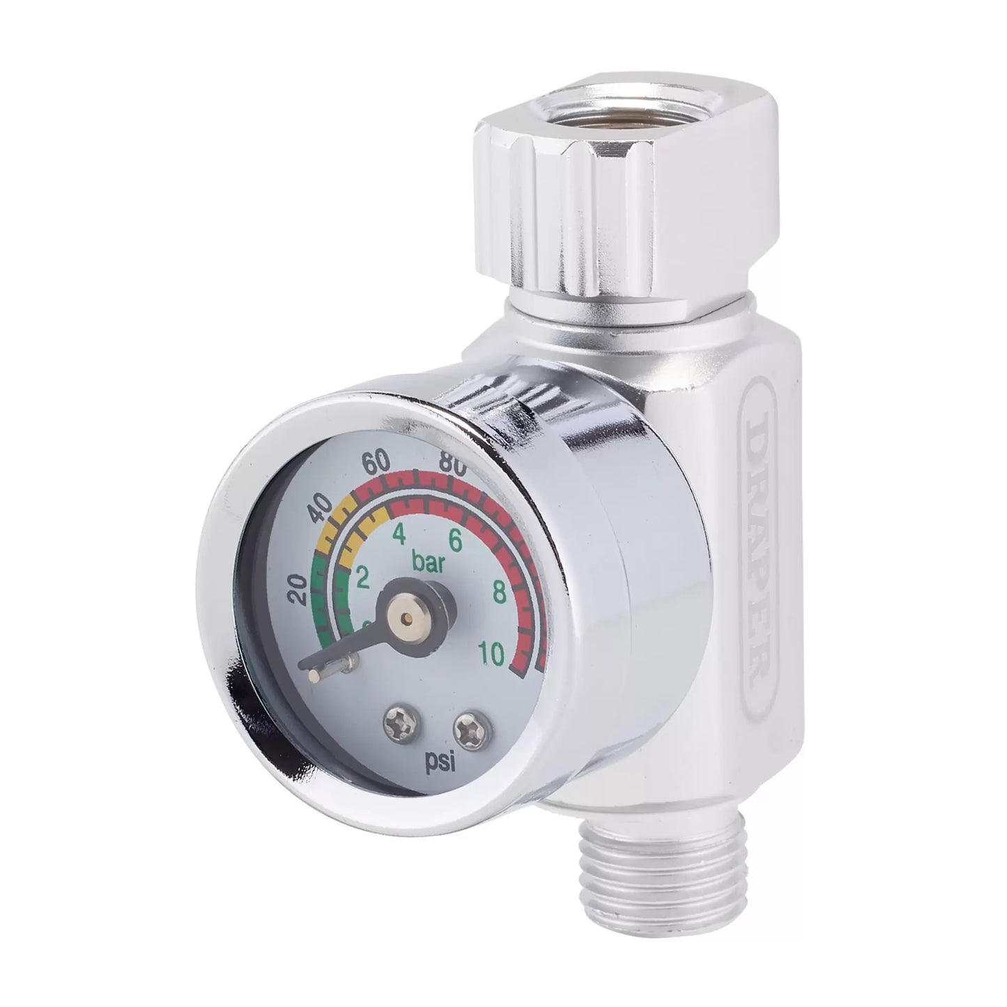 Draper Tools - 28377 - 1/4" BSP On-Gun Air Regulator and Gauge, 140psi