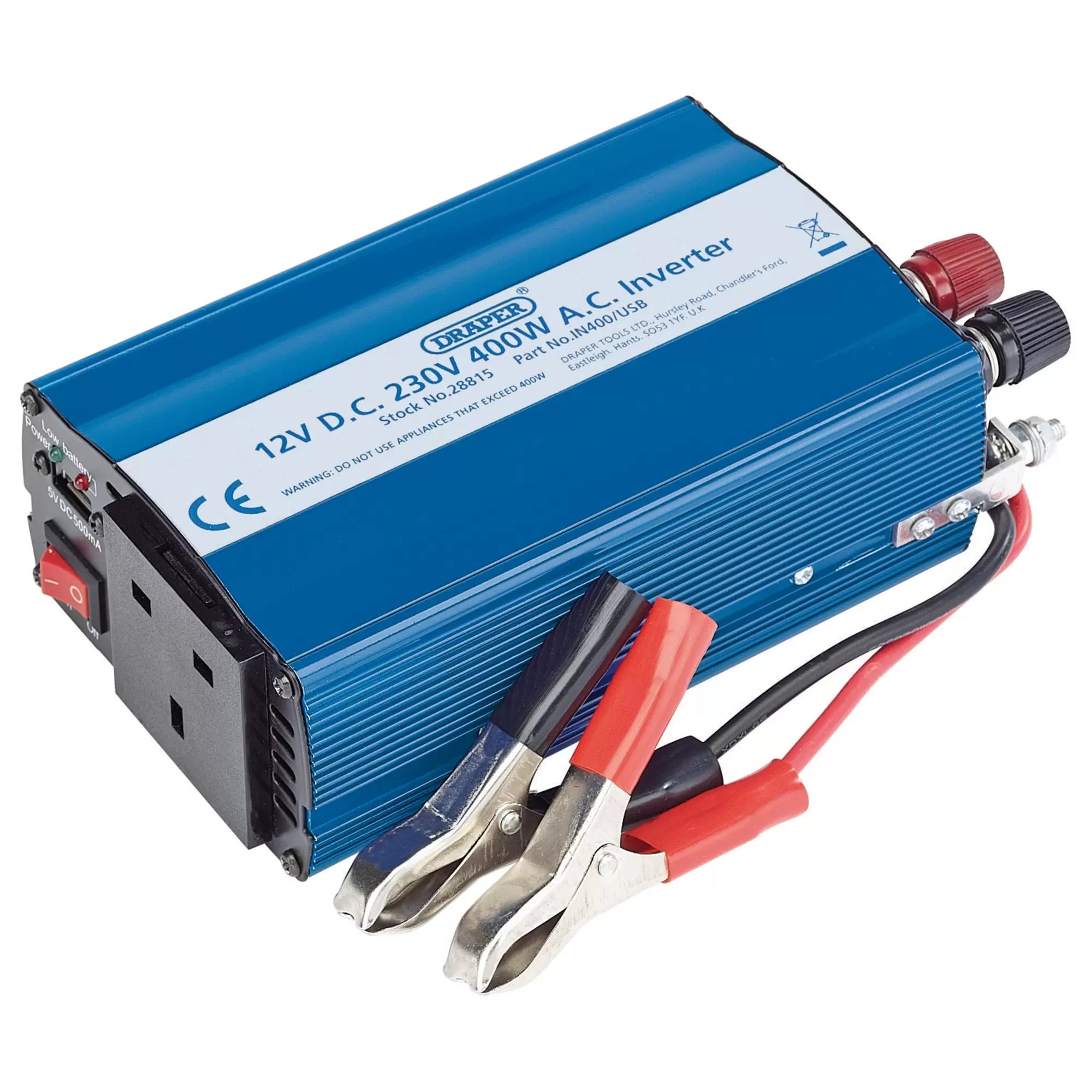 Draper Tools - 28815 - 12V DC-AC Inverter, 400W