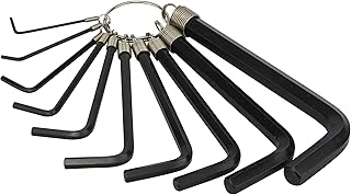 Stanley Set 10 Allen Wrenches with Ring , STMT69213-8, H11.8 x W26.4 x D0.4 cm, Black/Yellow