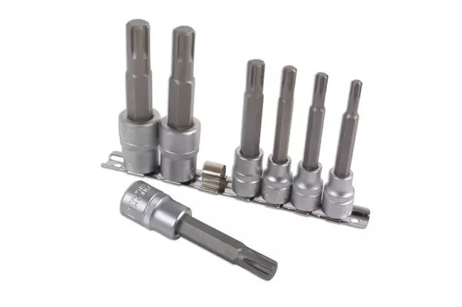 Laser - 2900 - Ribe Socket Bit Set 3/8"D, 1/2"D 7pc
