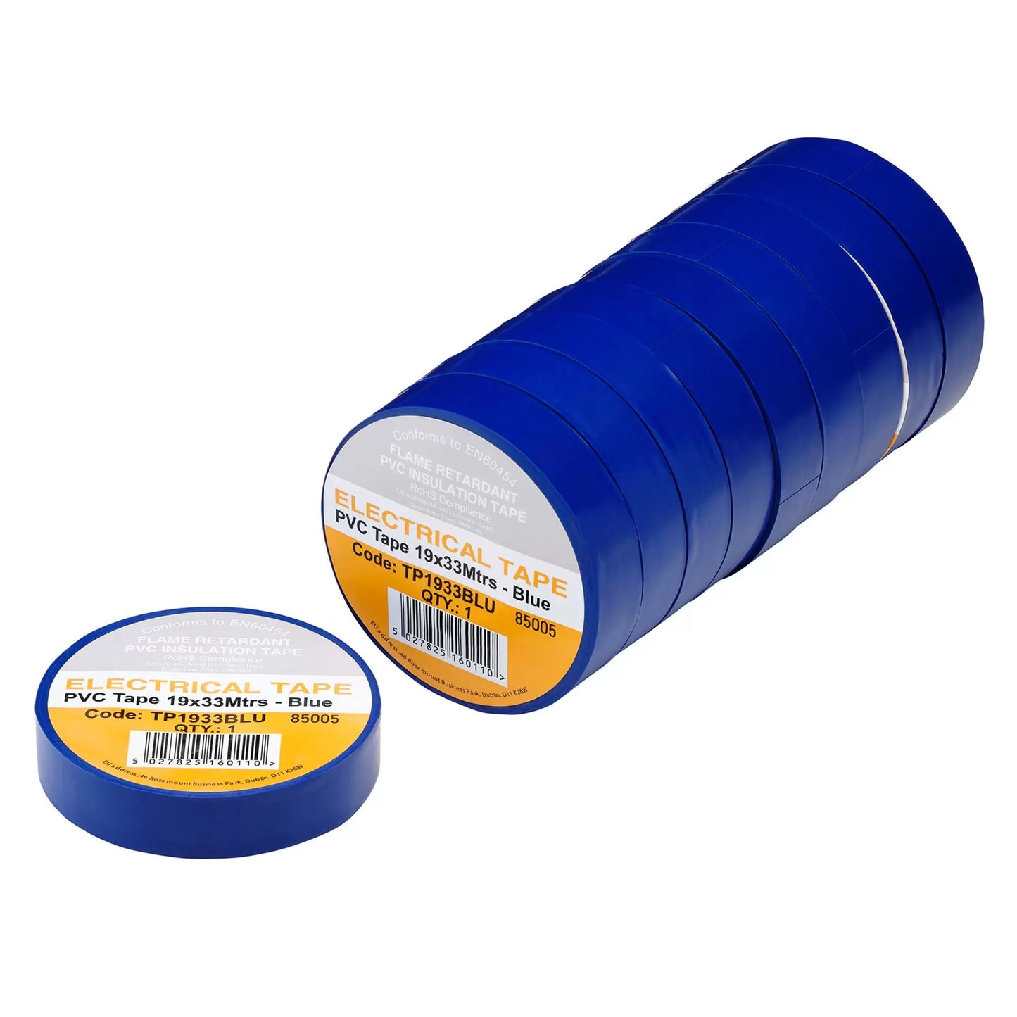 Draper Tools - 29497 - Blue PVC Electrical Insulation Tape, 19mm x 33m (Pack of 10)