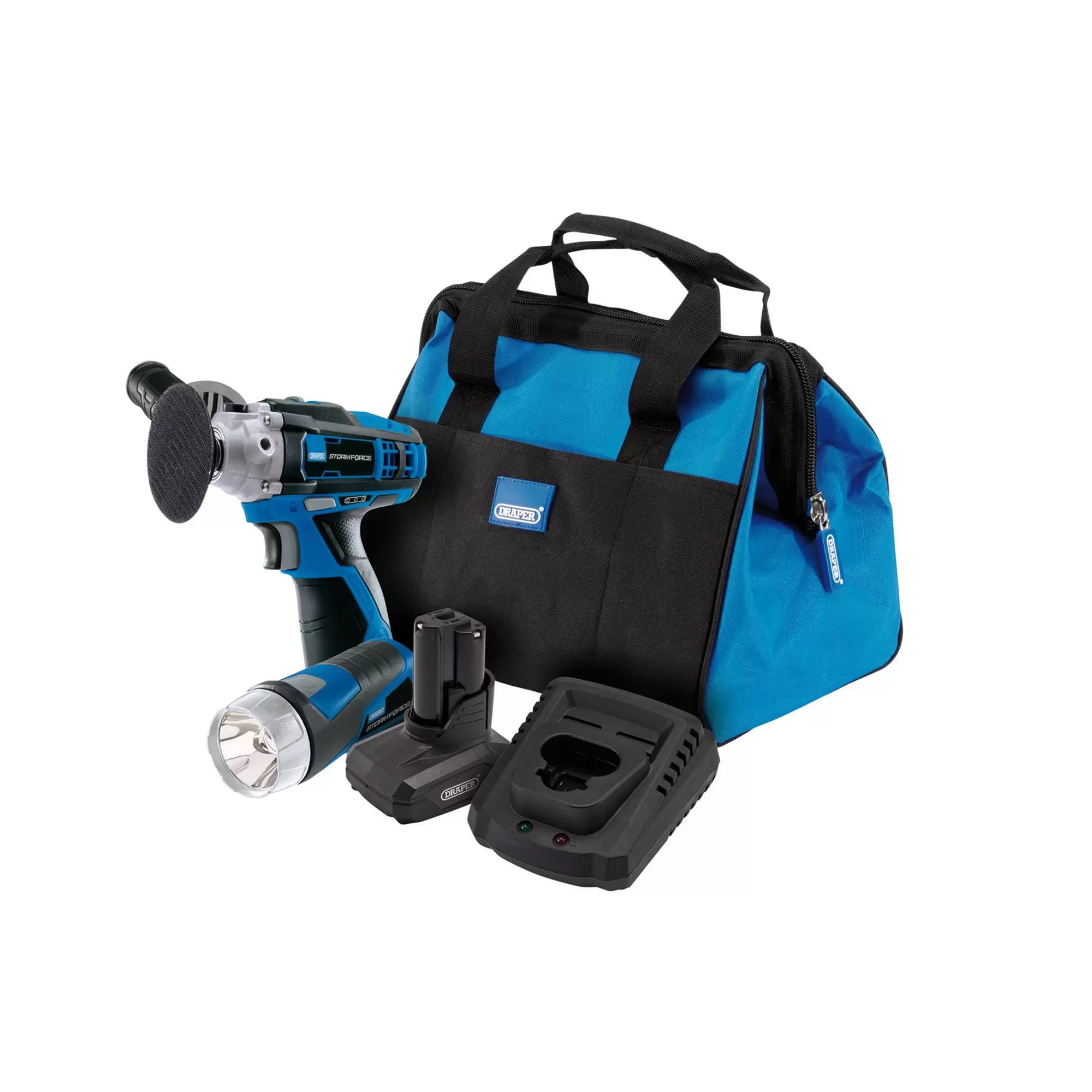 Draper Tools - 29573 - Draper Storm Force® 10.8V Power Interchange Car Polisher Kit & LED Torch