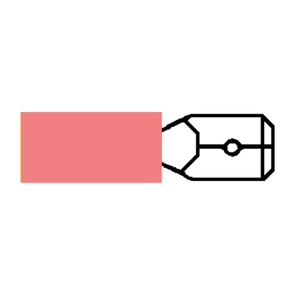Durite 2-001-62 - Terminal Heatshrink Red 6.3mm Male Spade Pk100