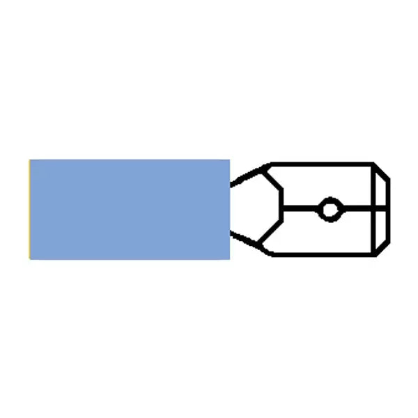 Durite 2-001-63 - Terminal Heatshrink Blue 6.3mm Male Spade Pk100