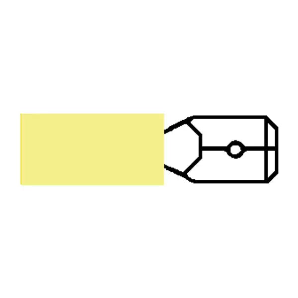 Durite 2-001-64 - Terminal Heatshrink Yellow 6.3mm Male Spade Pk100