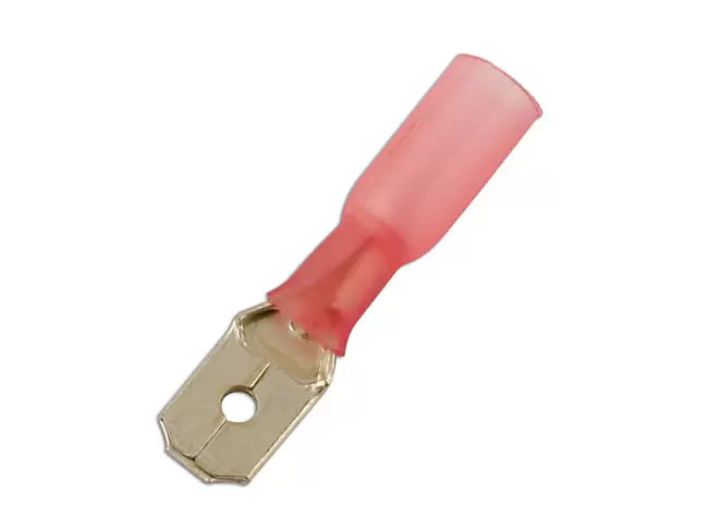 Connect - 30166 - Red Heat Shrink Male Push-on Terminal 6.3mm 25pc